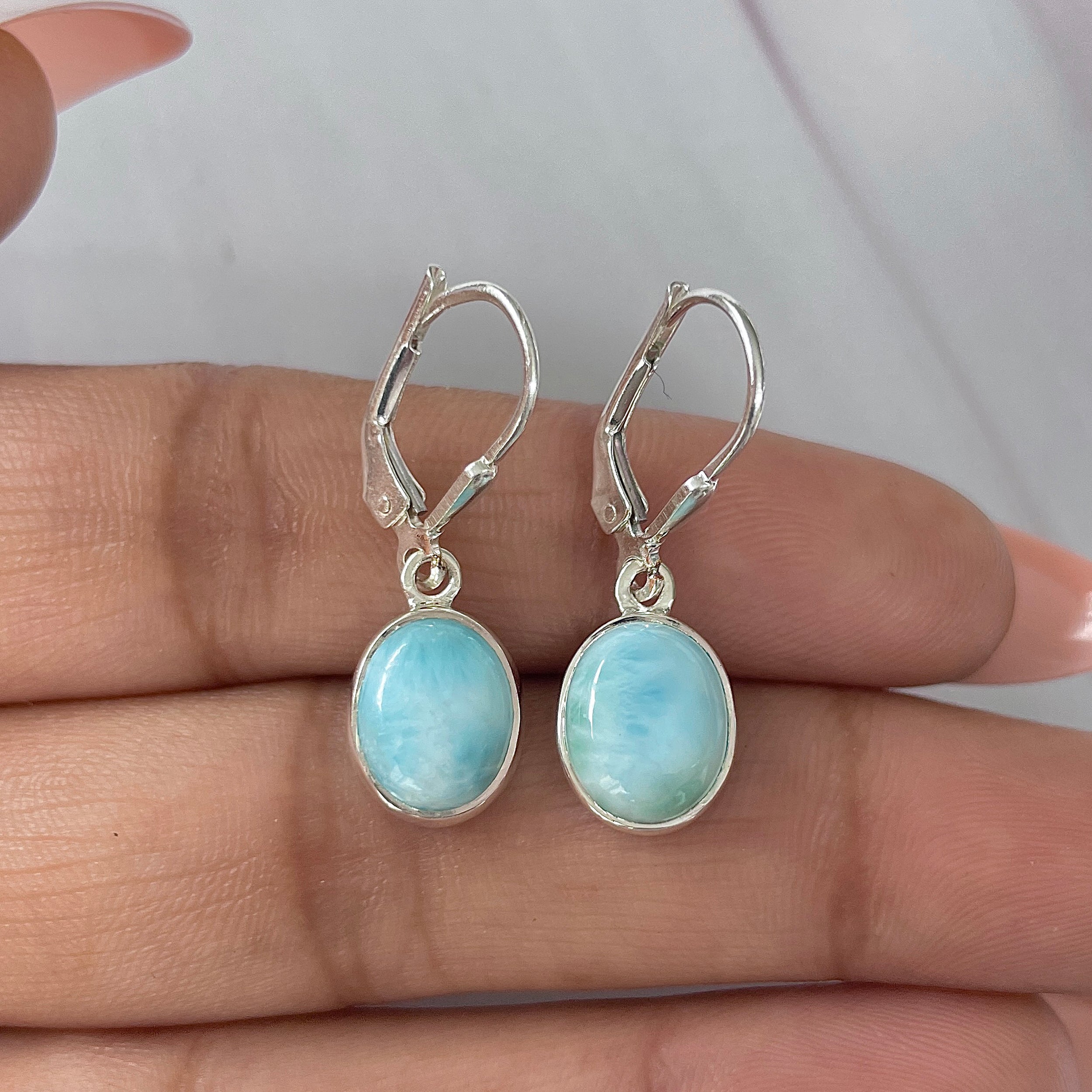 Larimar Earring-(LAR-E-1843.)