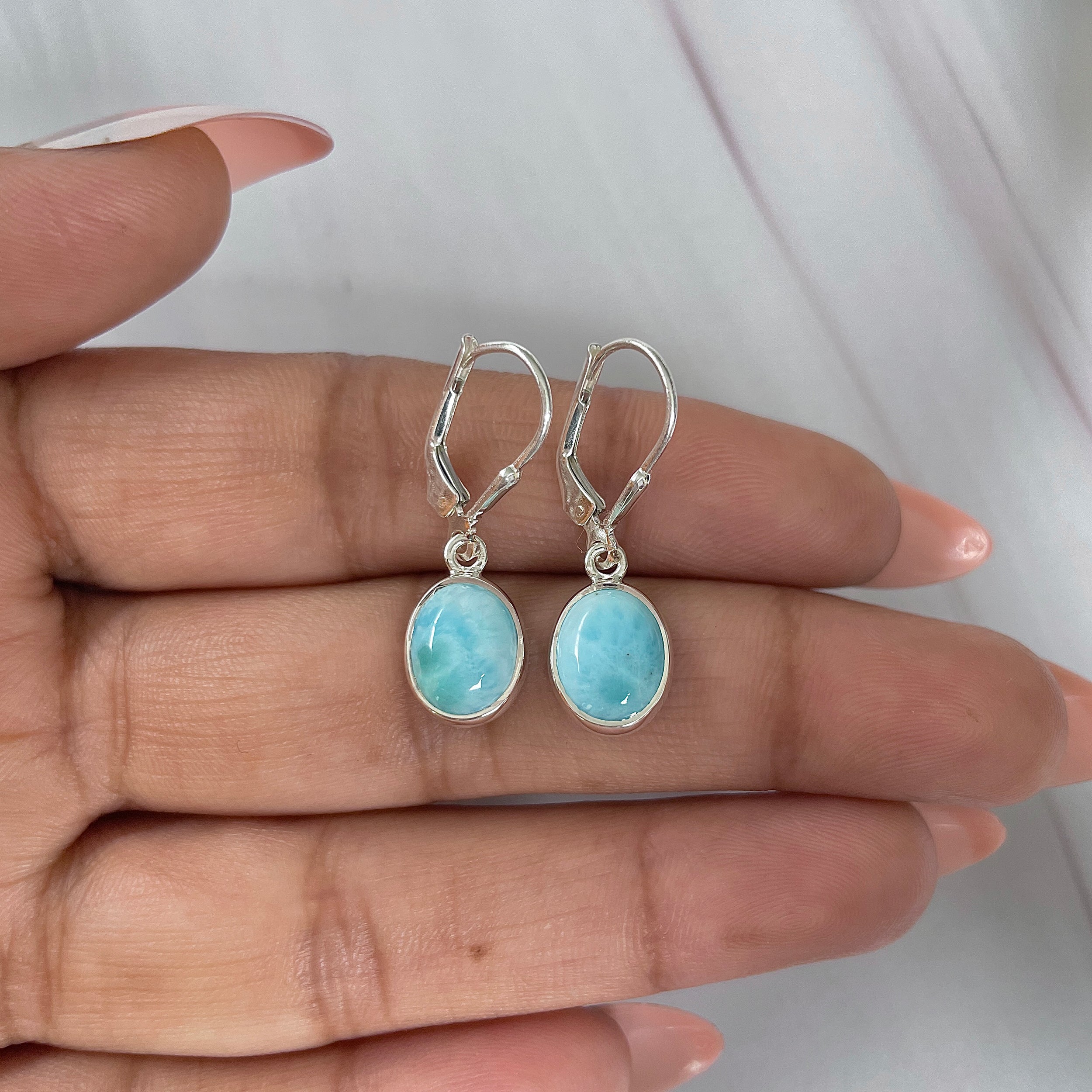 Larimar Earring-(LAR-E-1844.)