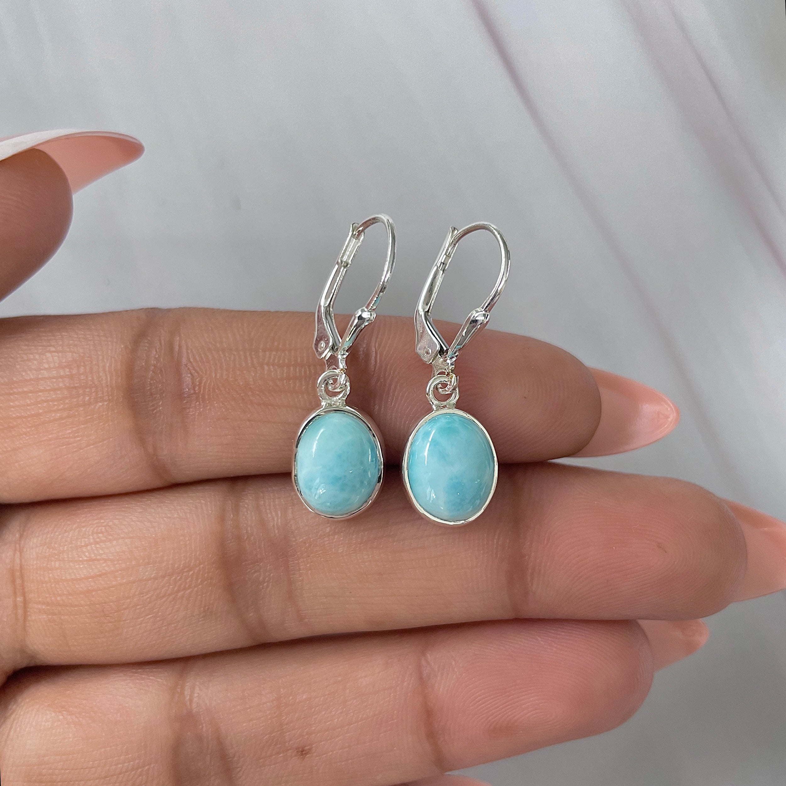 Larimar Earring-(LAR-E-1845.)
