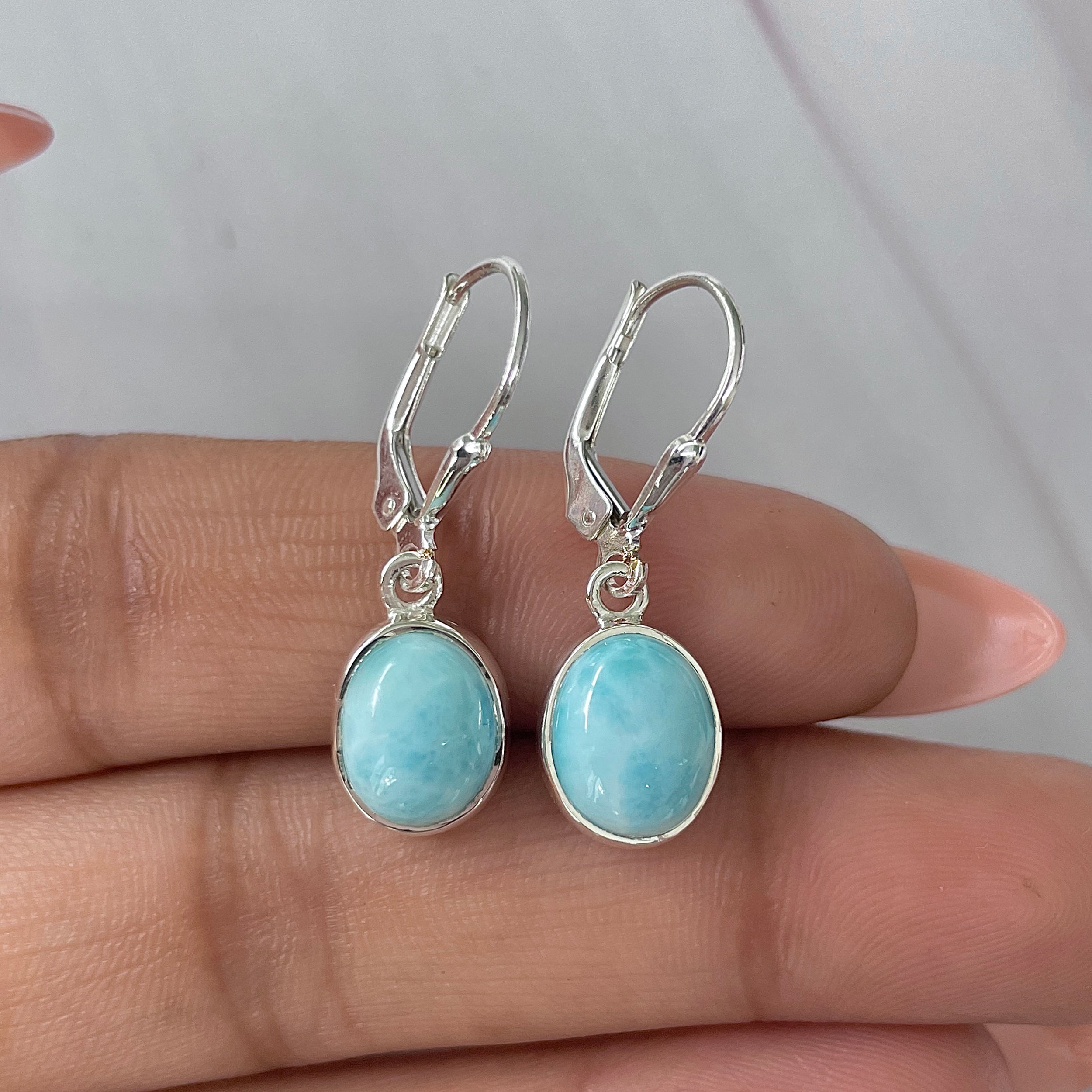 Larimar Earring-(LAR-E-1845.)