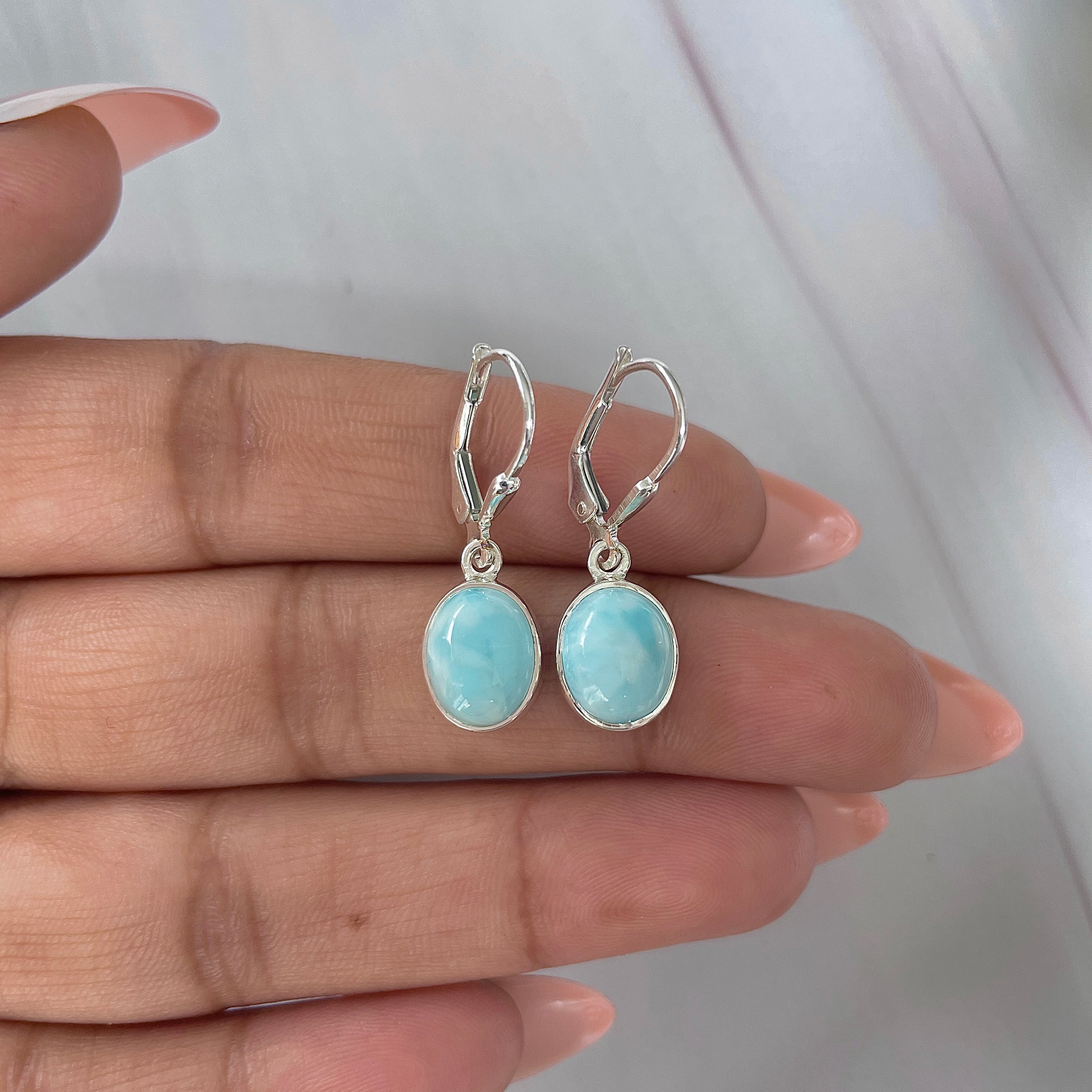 Larimar Earring-(LAR-E-1846.)