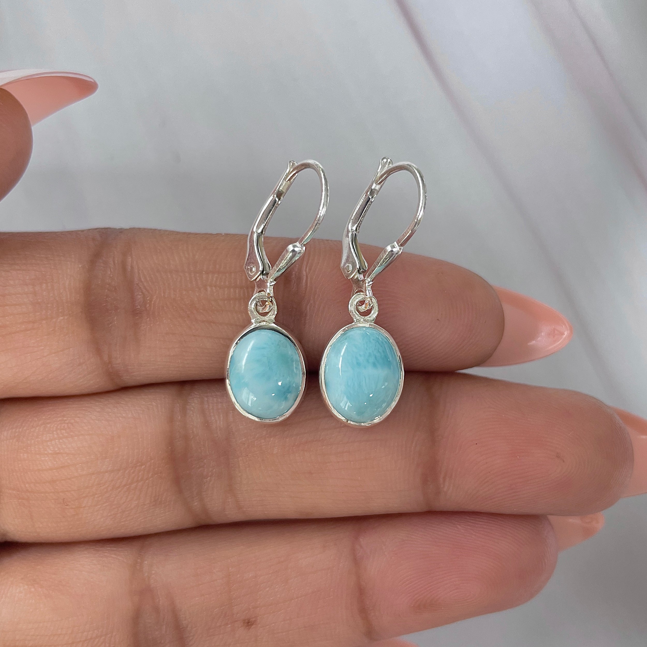 Larimar Earring-(LAR-E-1847.)