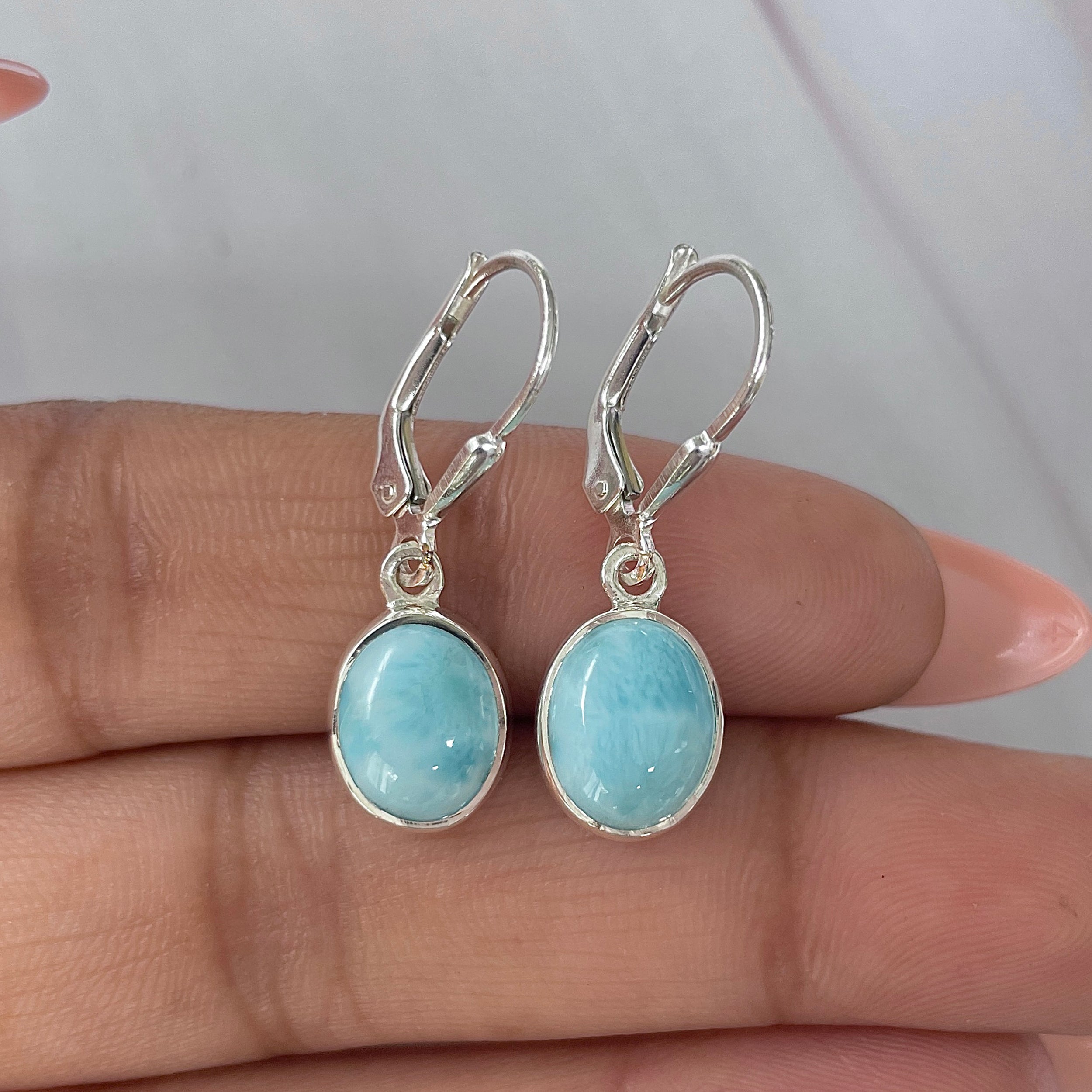 Larimar Earring-(LAR-E-1847.)