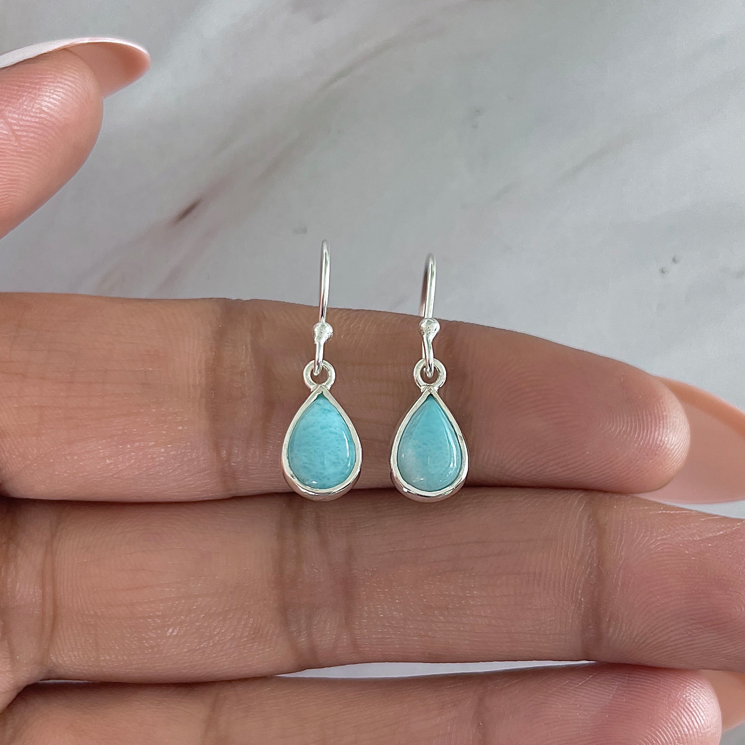 Larimar Earring-(LAR-E-1848.)