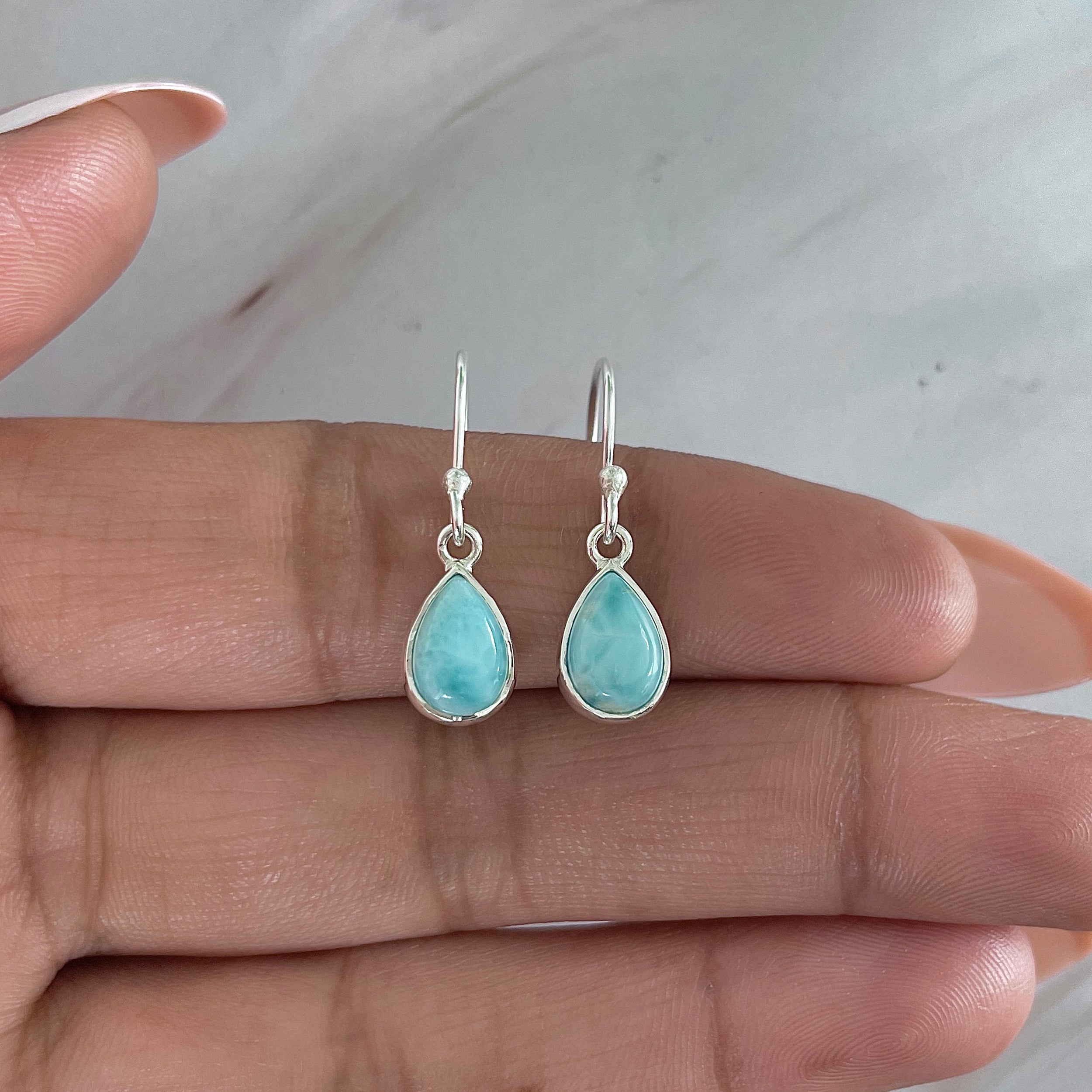 Larimar Earring-(LAR-E-1849.)