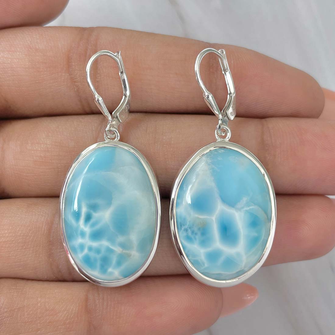 Larimar Earring-(LAR-E-185.)