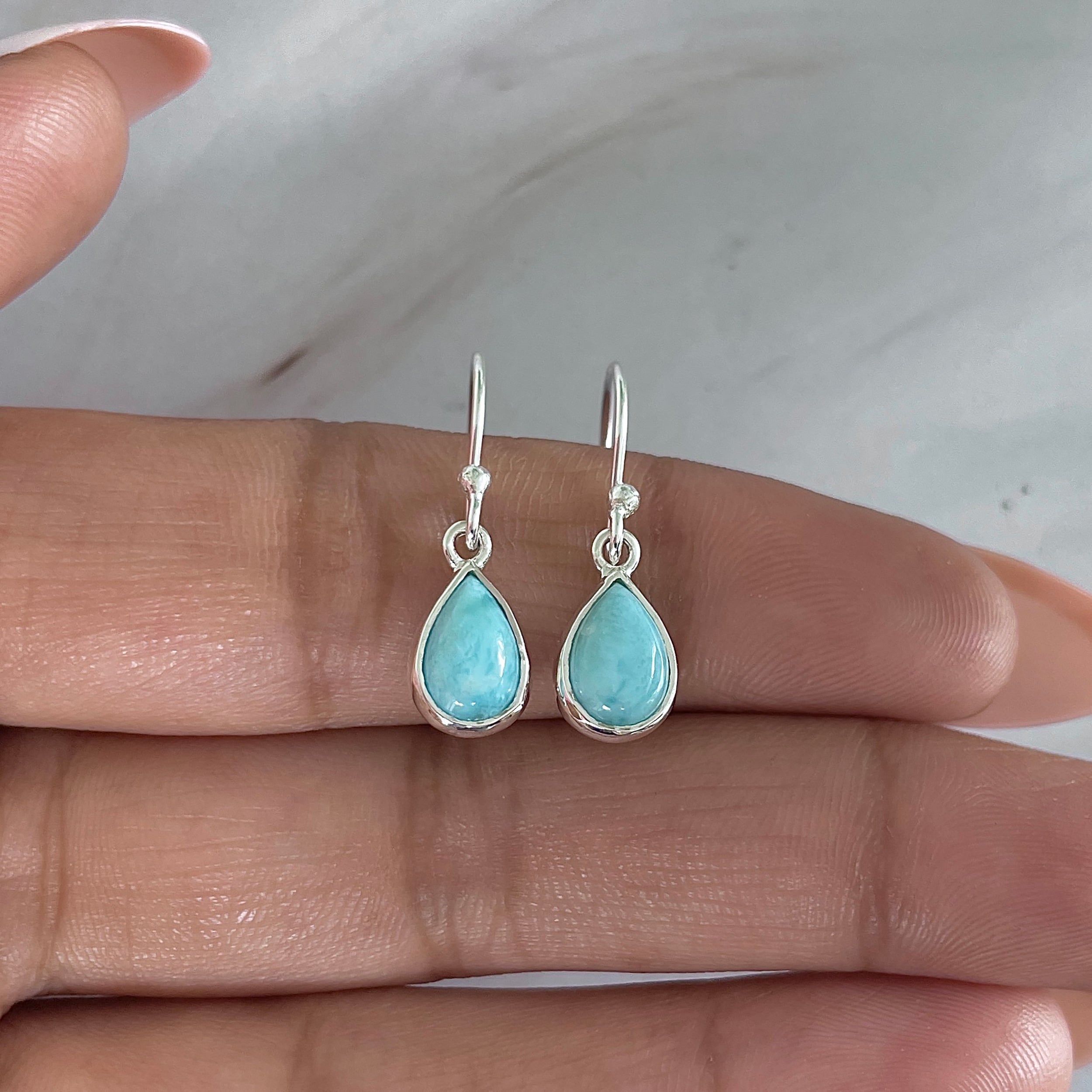 Larimar Earring-(LAR-E-1851.)