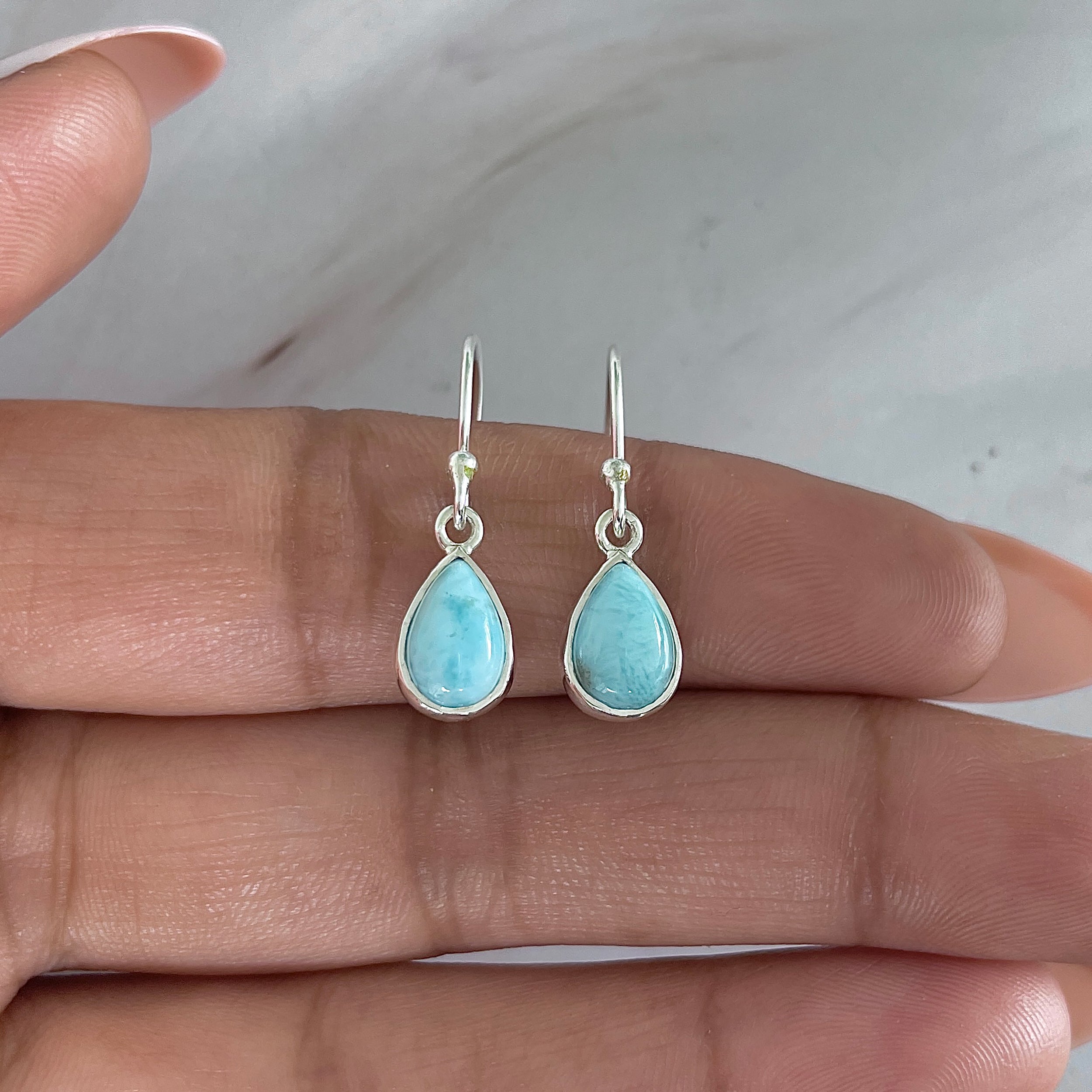 Larimar Earring-(LAR-E-1853.)