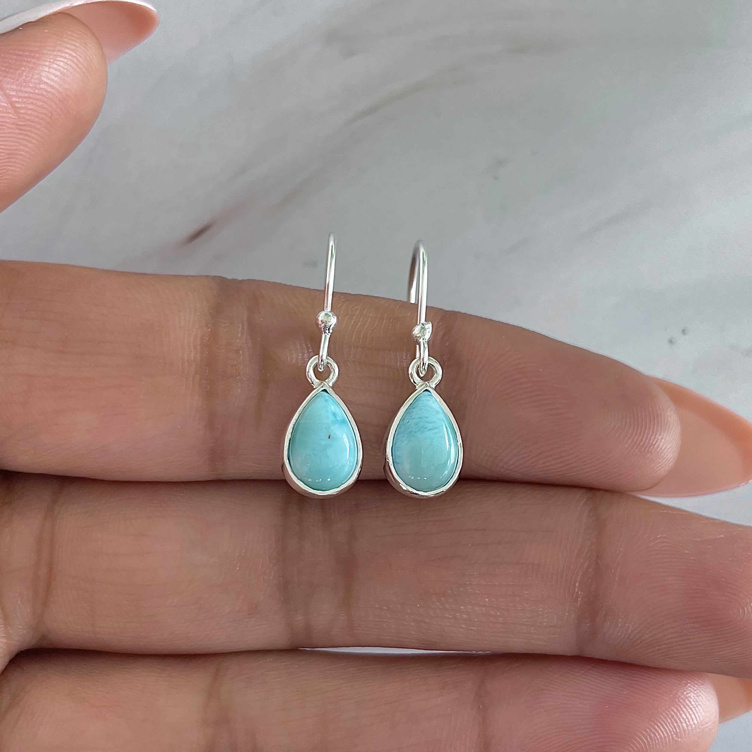 Larimar Earring-(LAR-E-1854.)