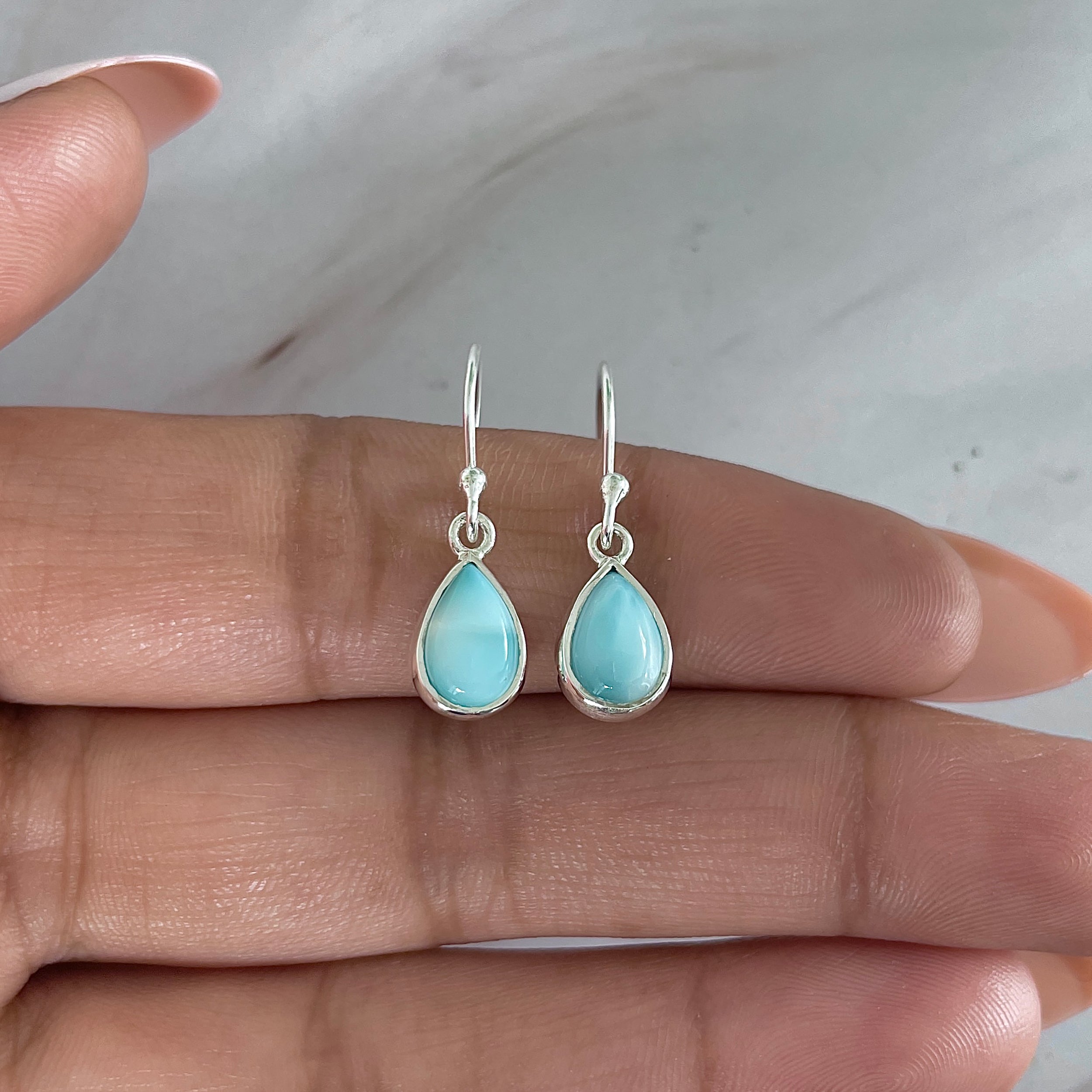 Larimar Earring-(LAR-E-1855.)