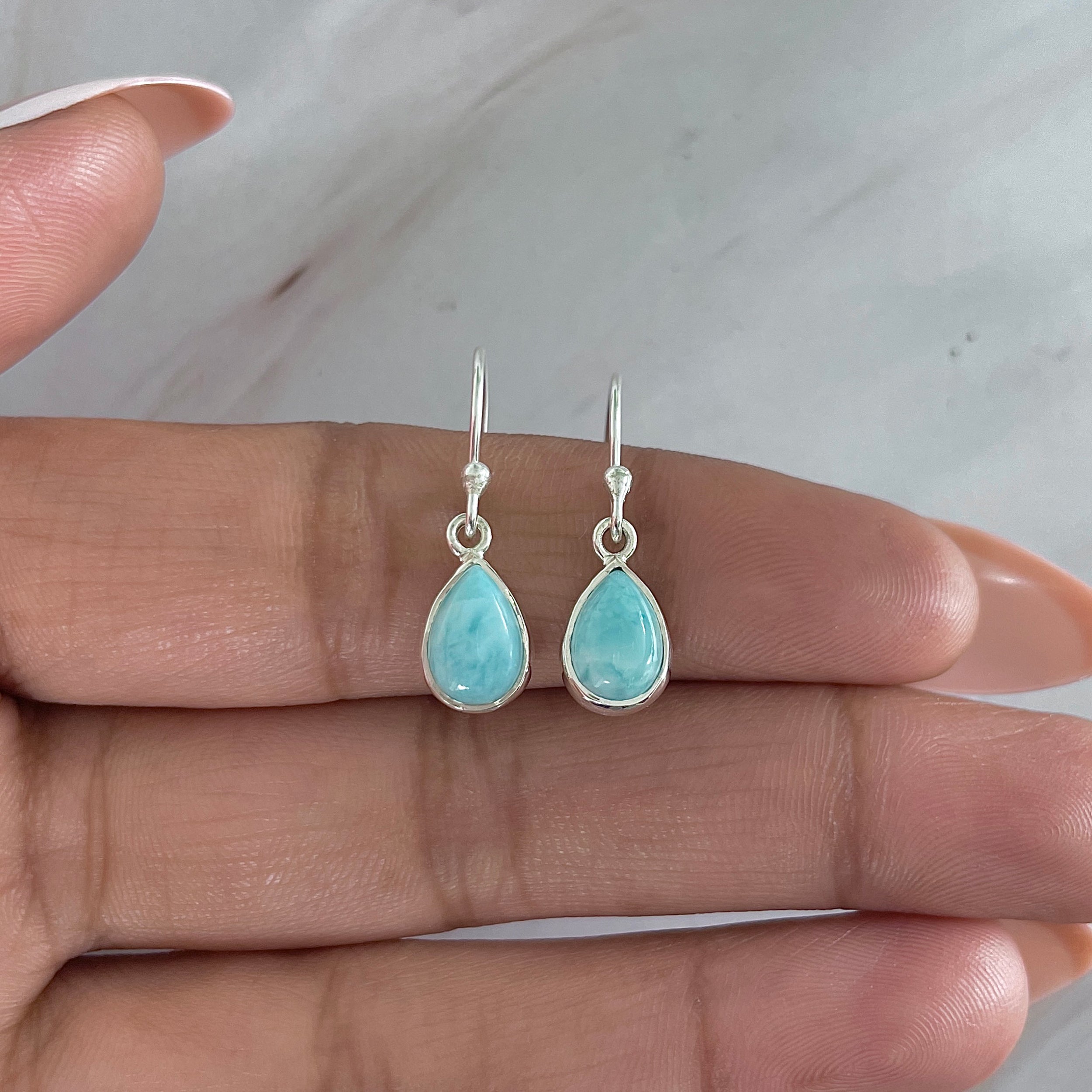 Larimar Earring-(LAR-E-1857.)
