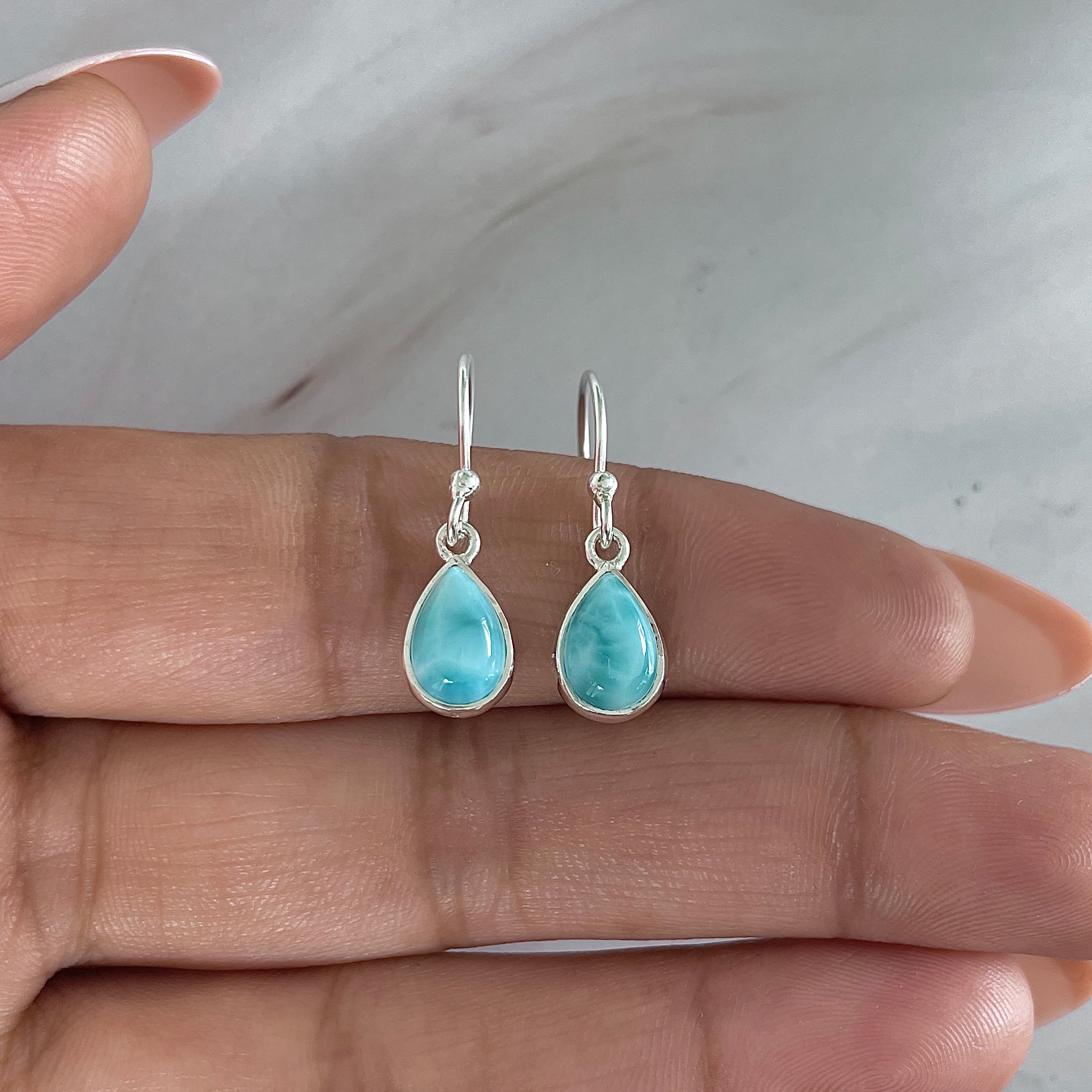 Larimar Earring-(LAR-E-1859.)