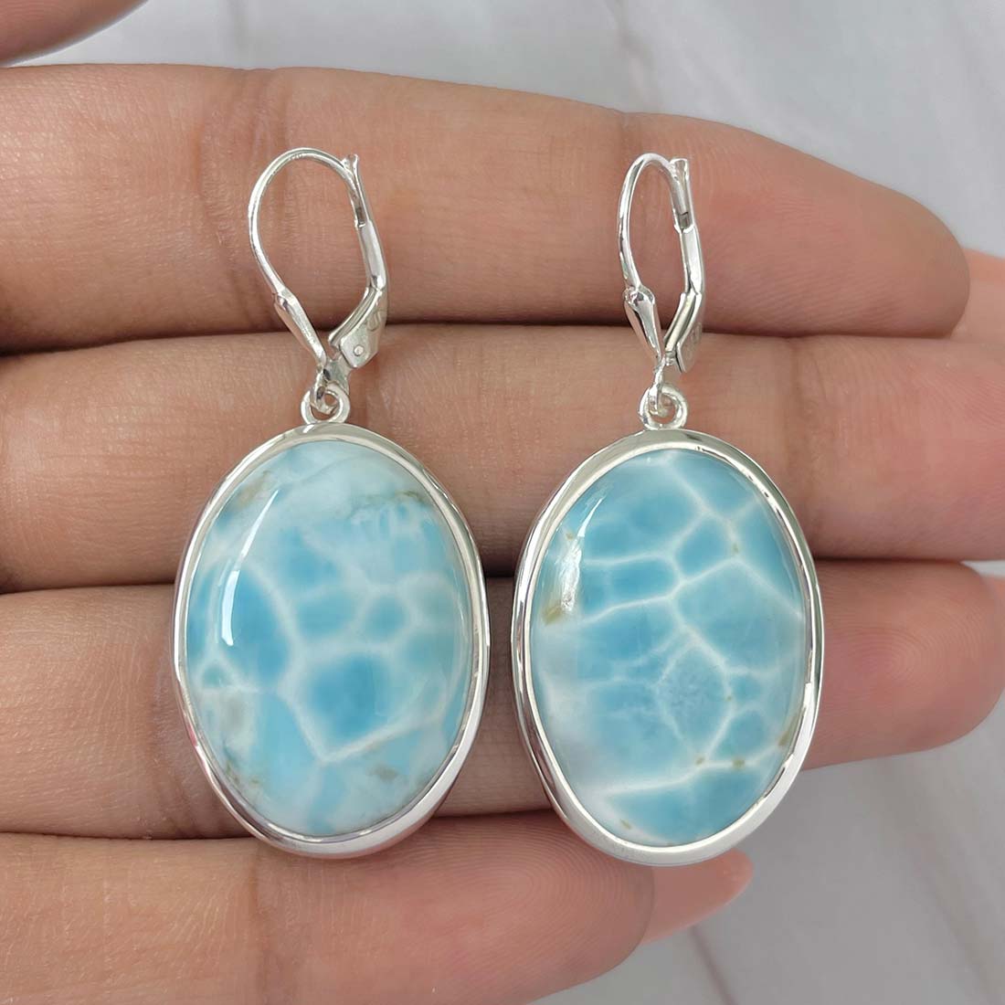 Larimar Earring-(LAR-E-186.)