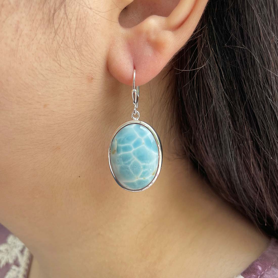 Larimar Earring-(LAR-E-186.)