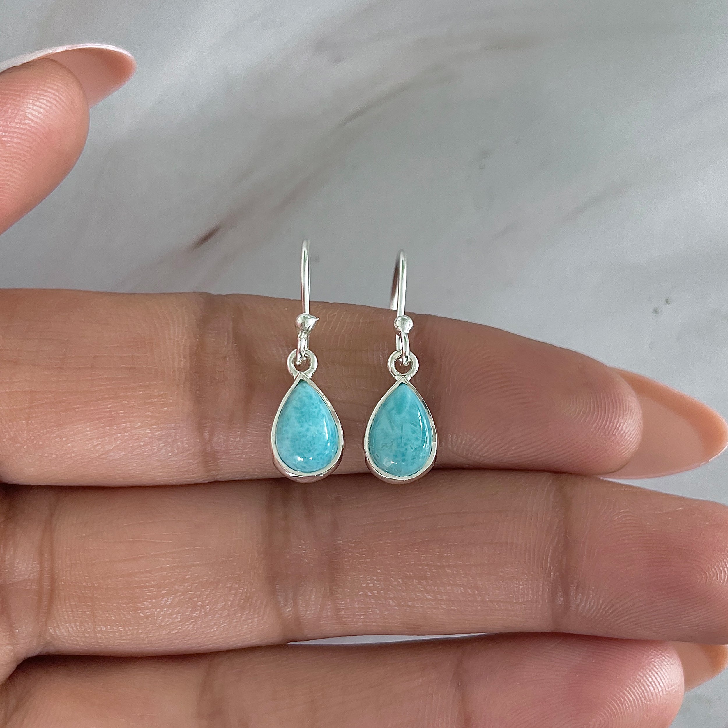 Larimar Earring-(LAR-E-1860.)