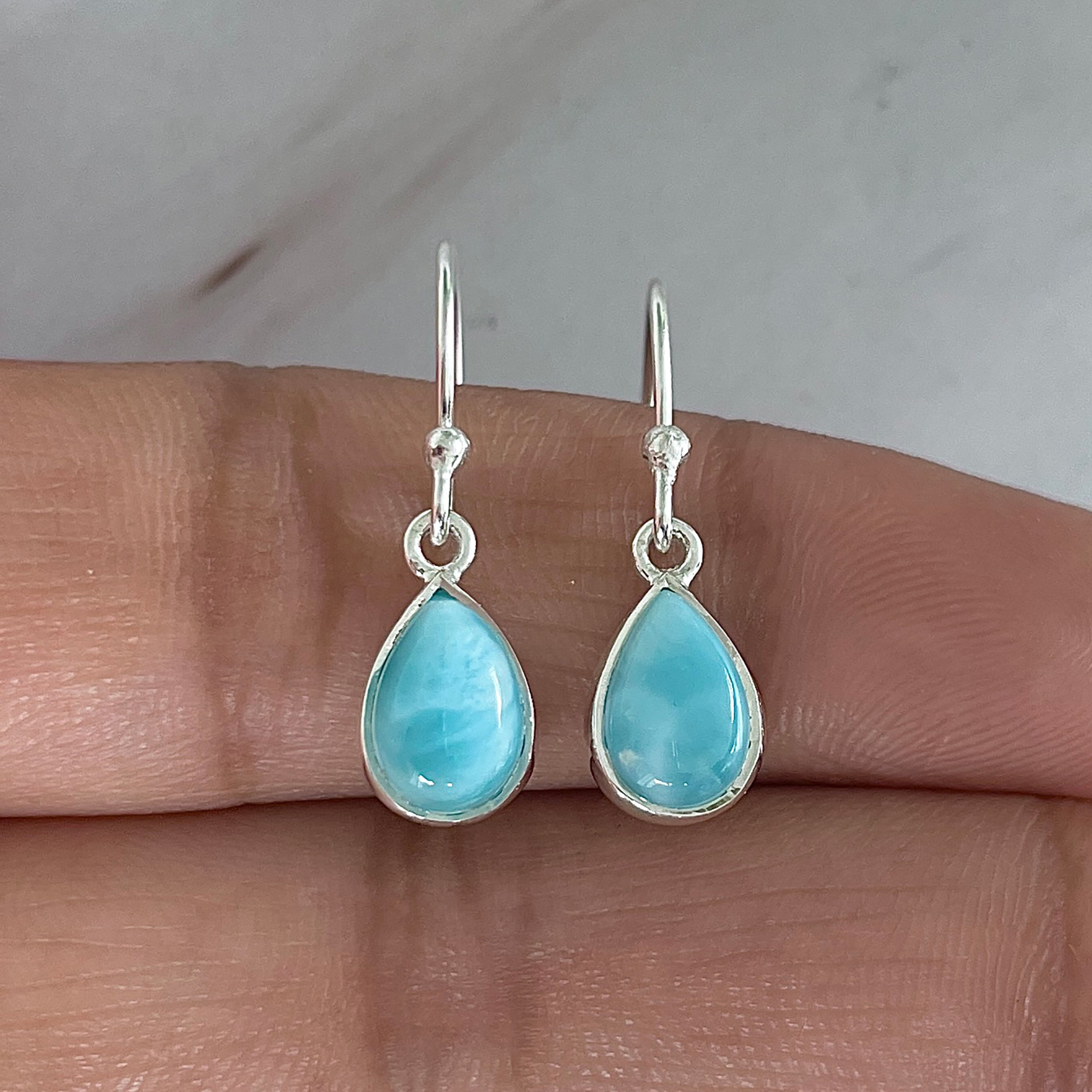 Larimar Earring-(LAR-E-1865.)