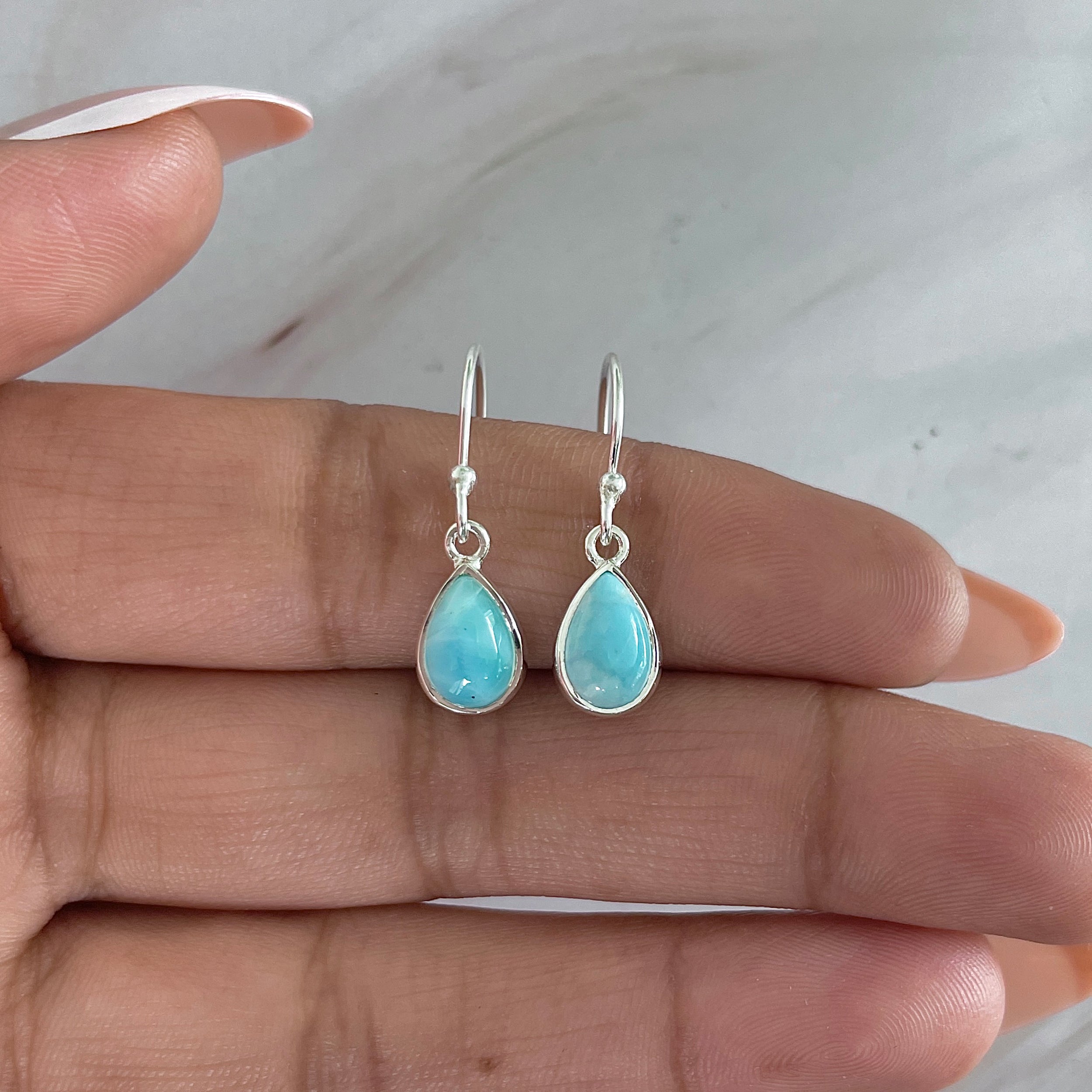 Larimar Earring-(LAR-E-1868.)