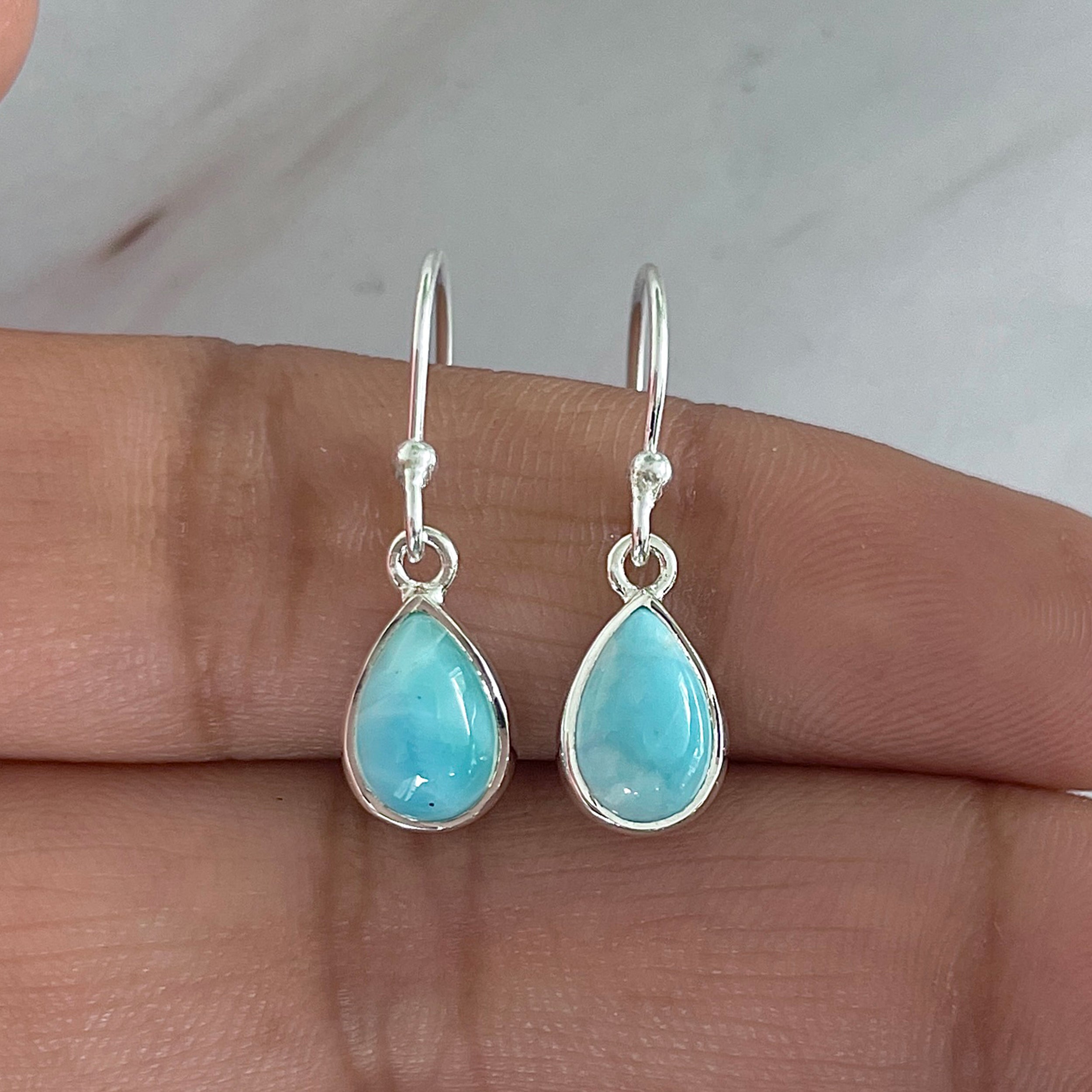 Larimar Earring-(LAR-E-1868.)
