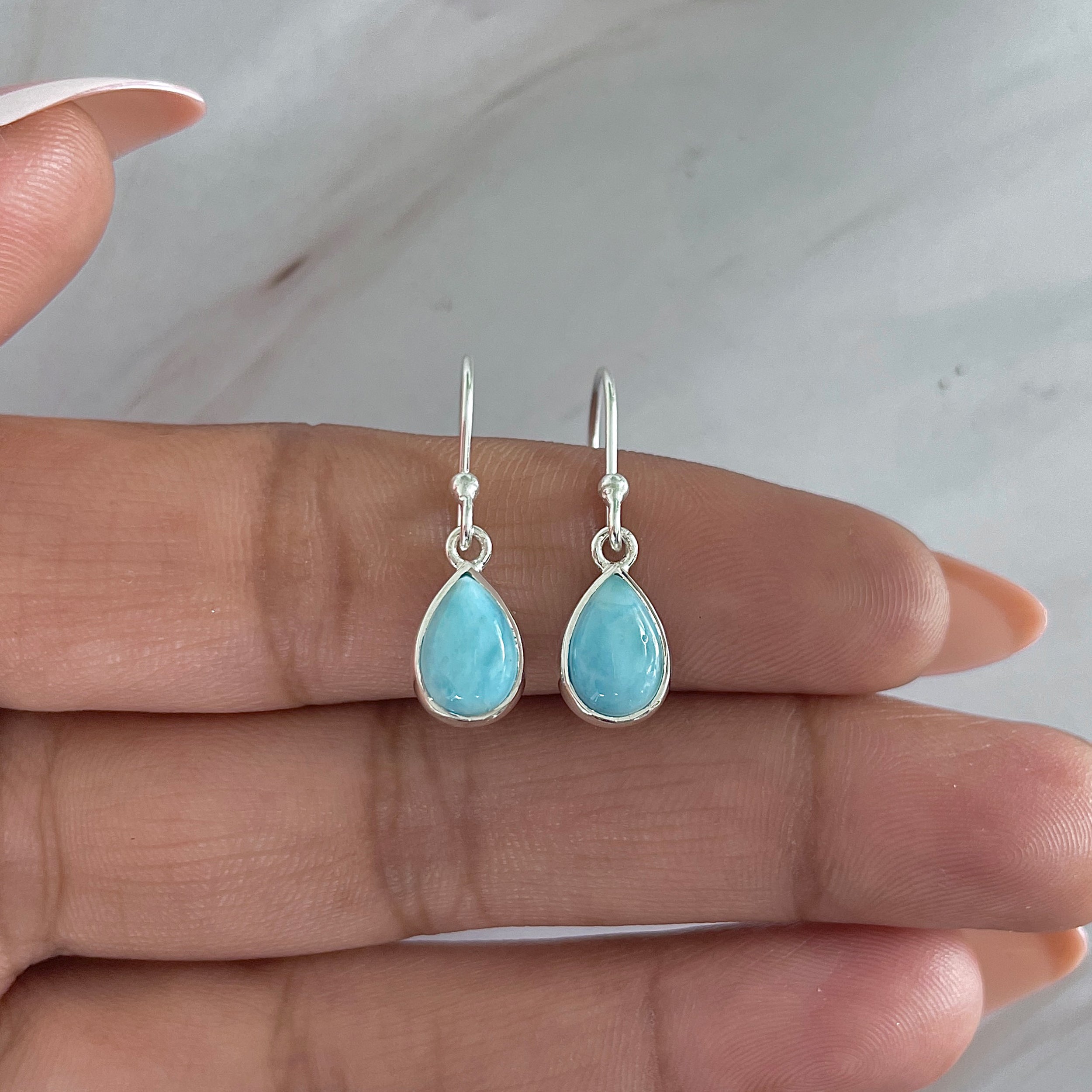 Larimar Earring-(LAR-E-1869.)