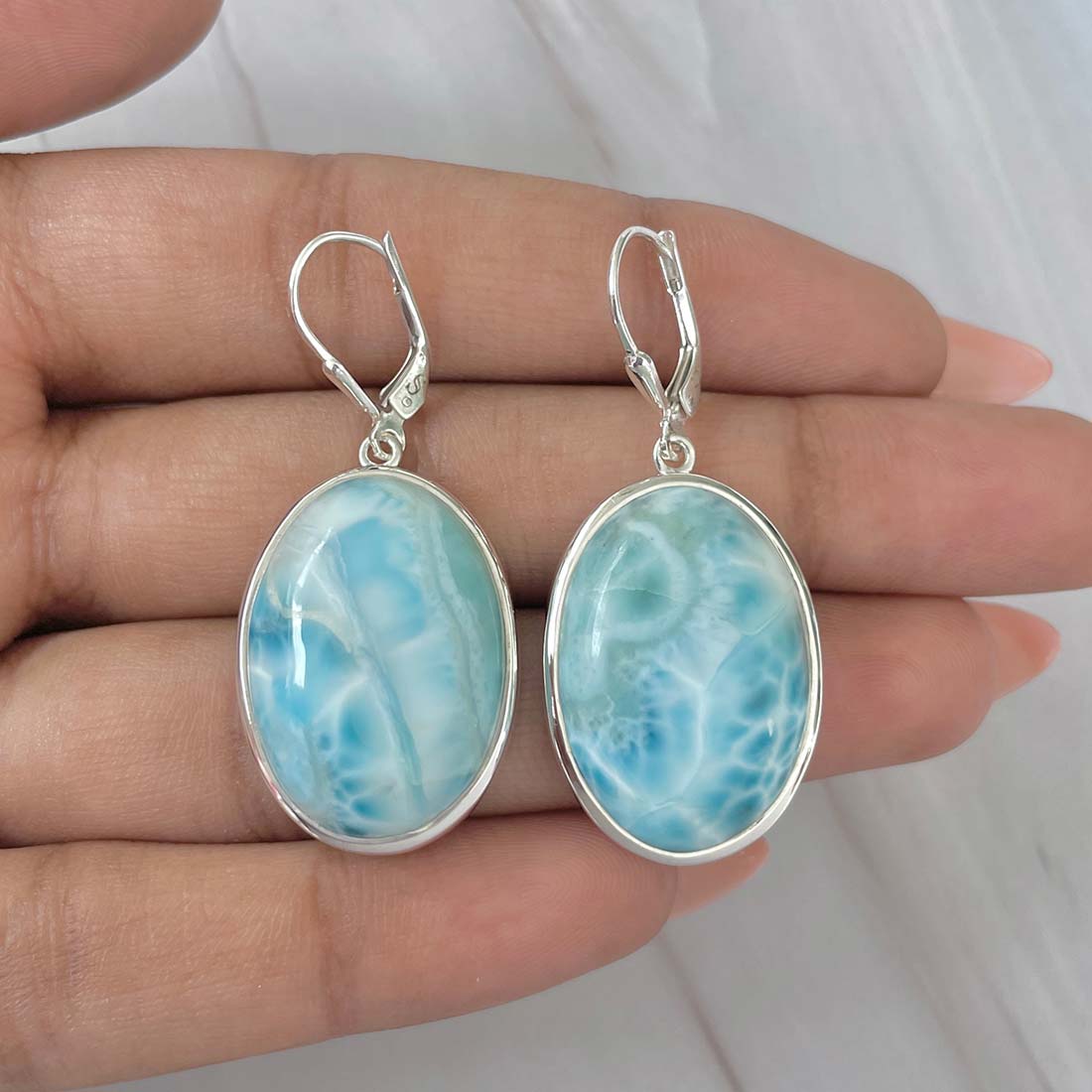 Larimar Earring-(LAR-E-187.)