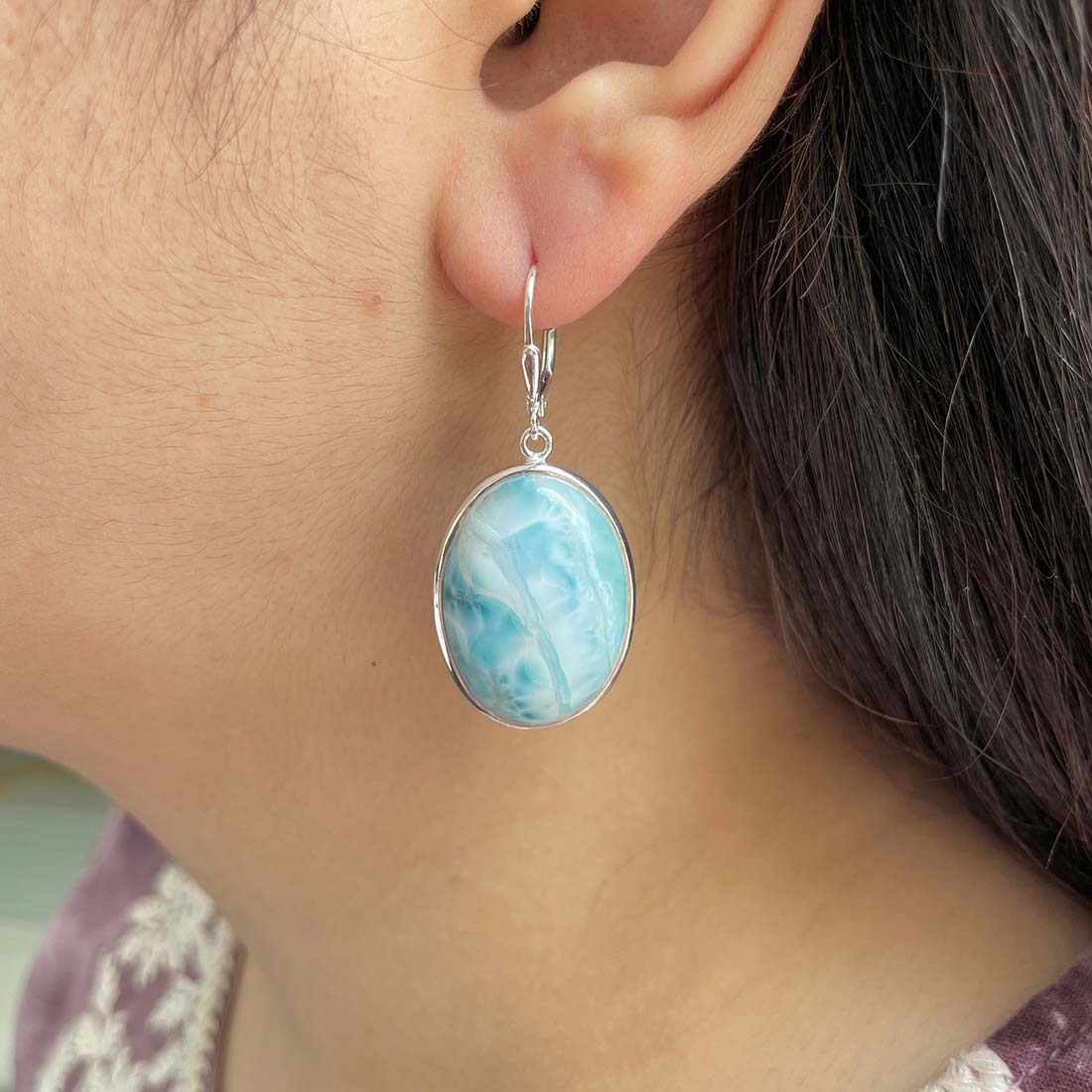 Larimar Earring-(LAR-E-187.)