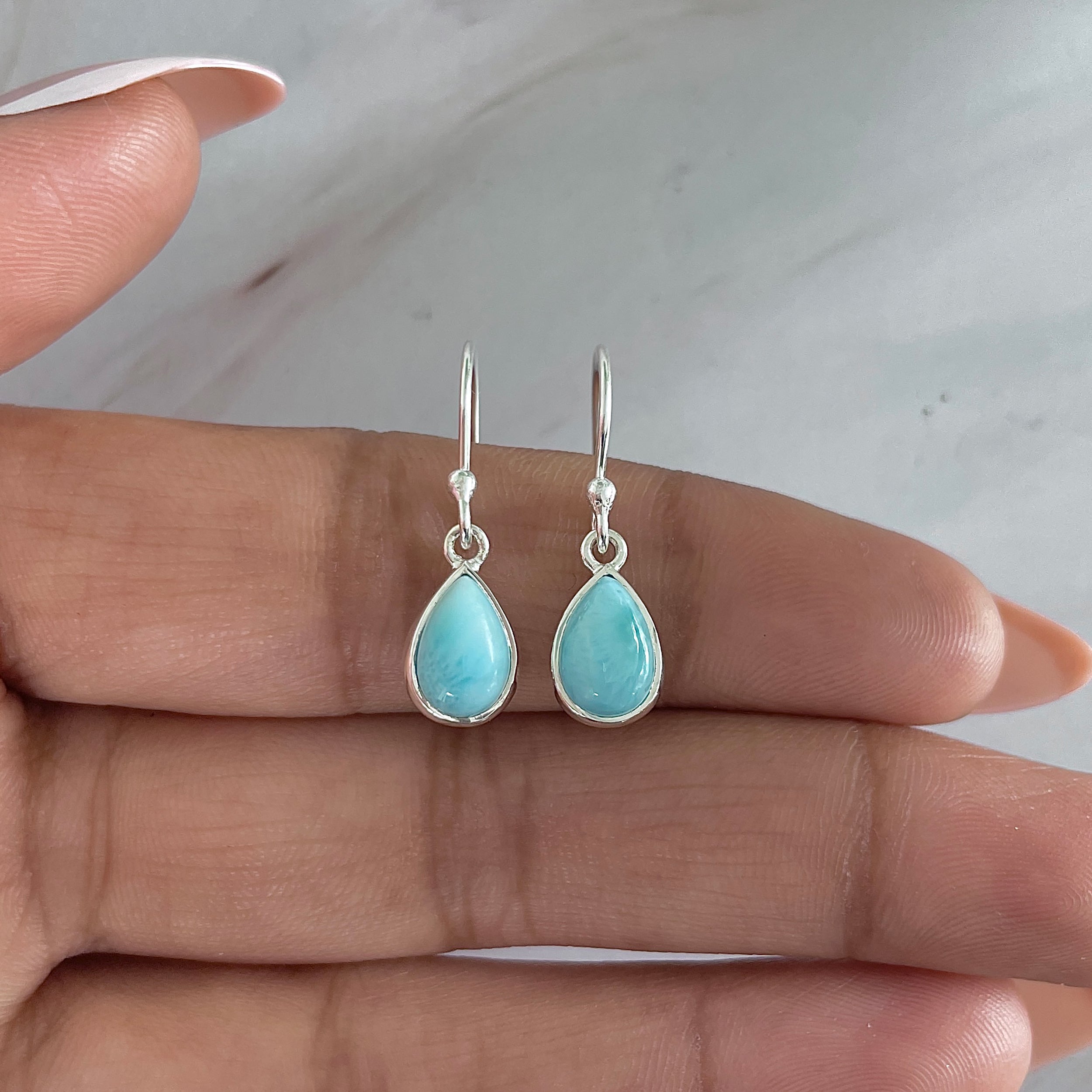 Larimar Earring-(LAR-E-1871.)