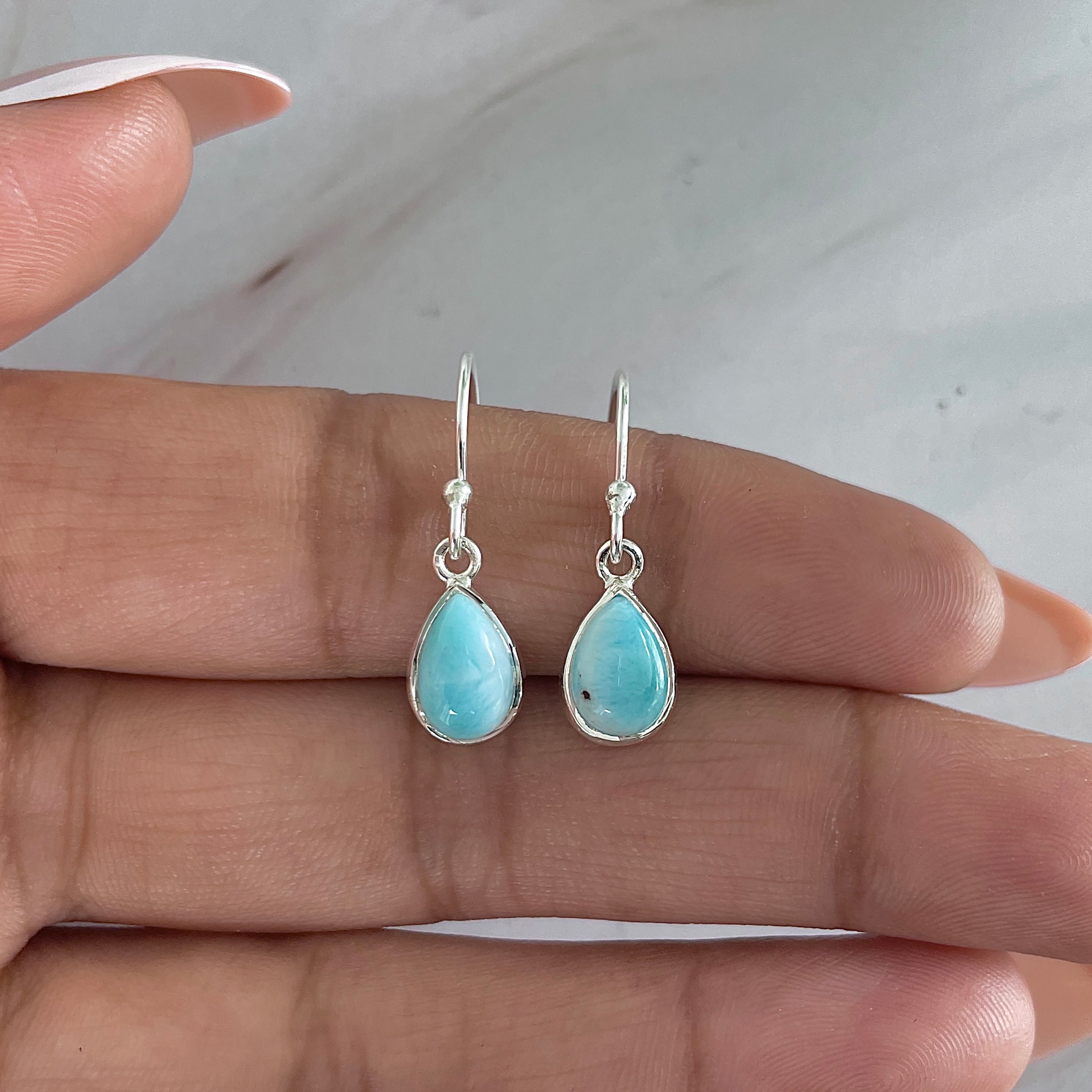 Larimar Earring-(LAR-E-1873.)