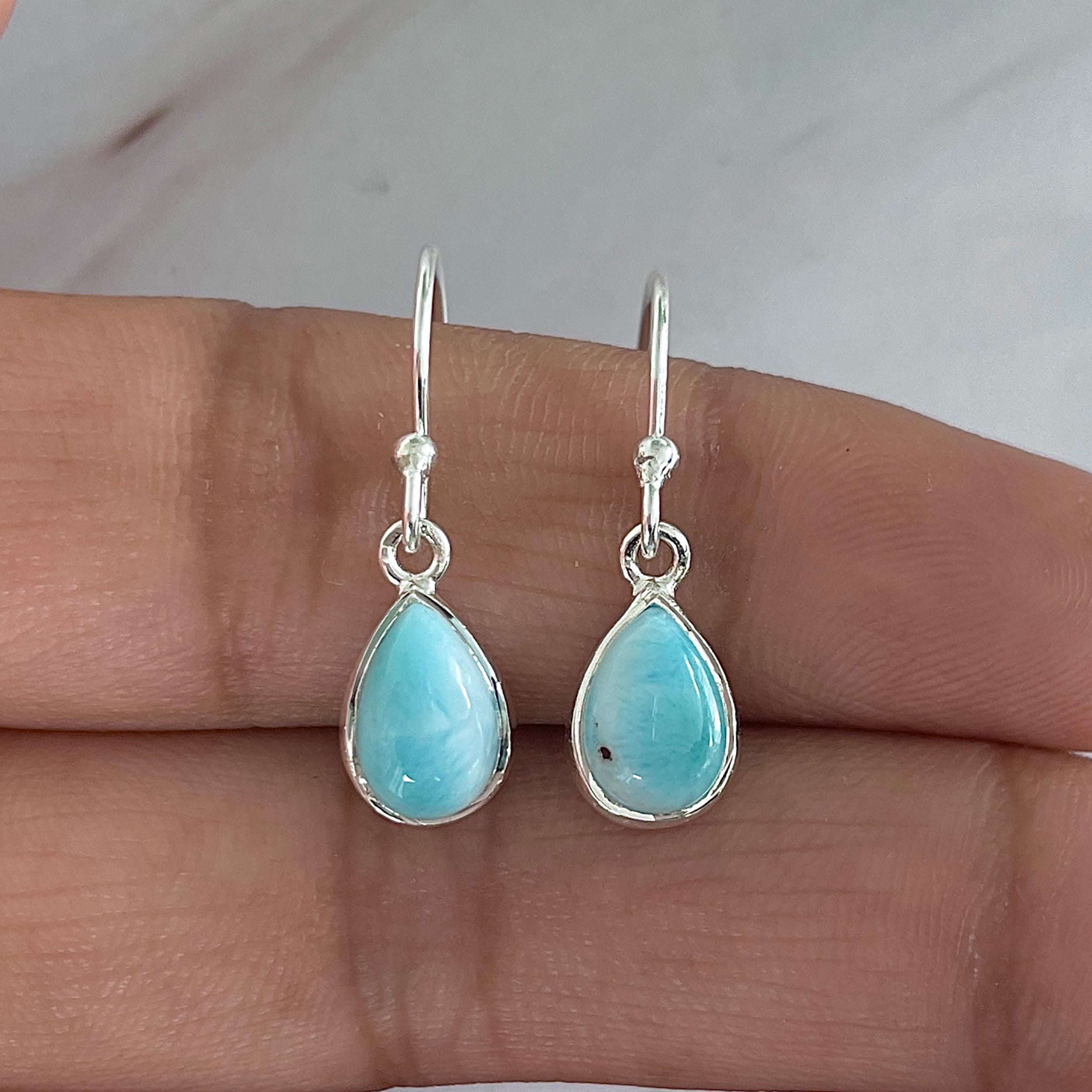 Larimar Earring-(LAR-E-1873.)