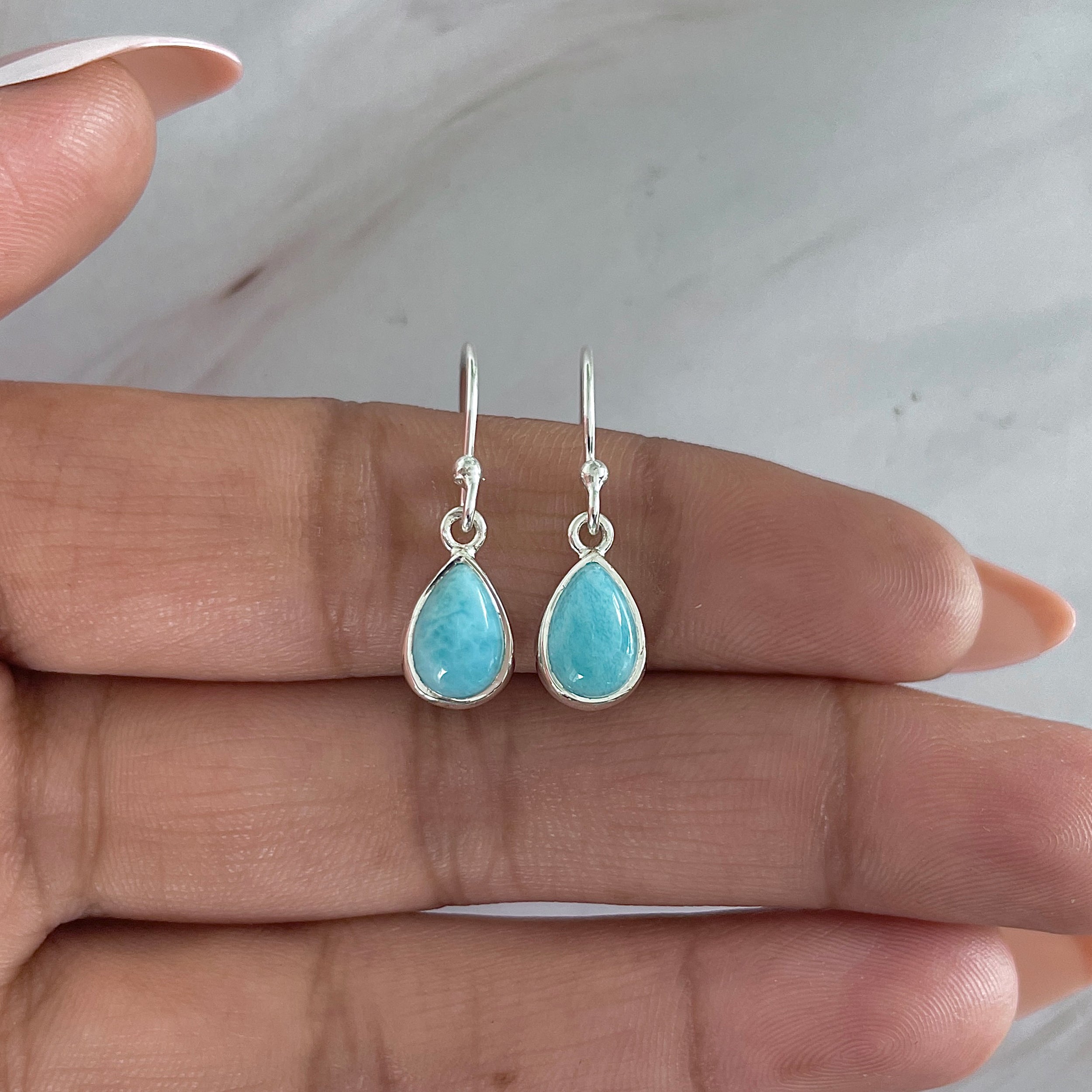 Larimar Earring-(LAR-E-1874.)