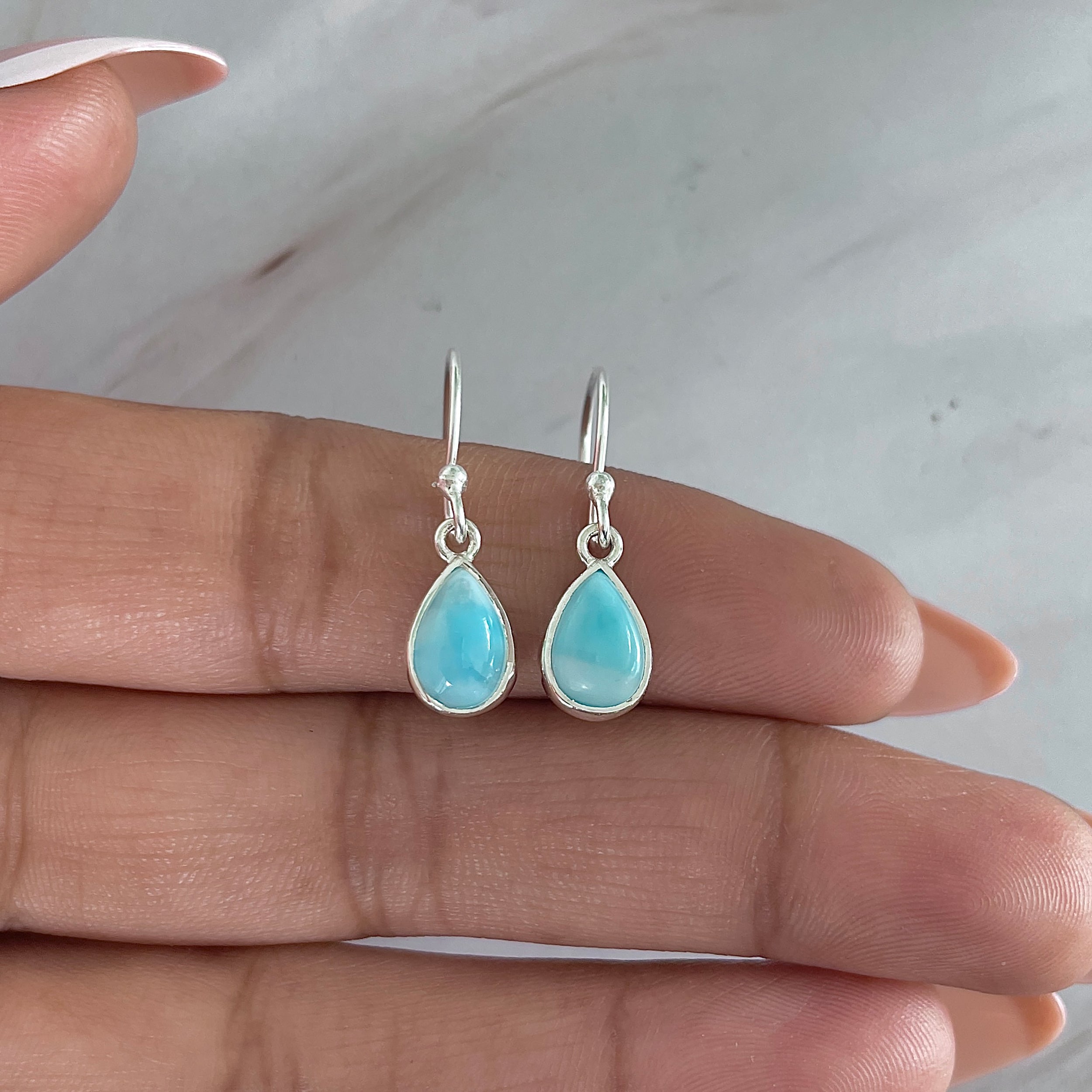 Larimar Earring-(LAR-E-1875.)
