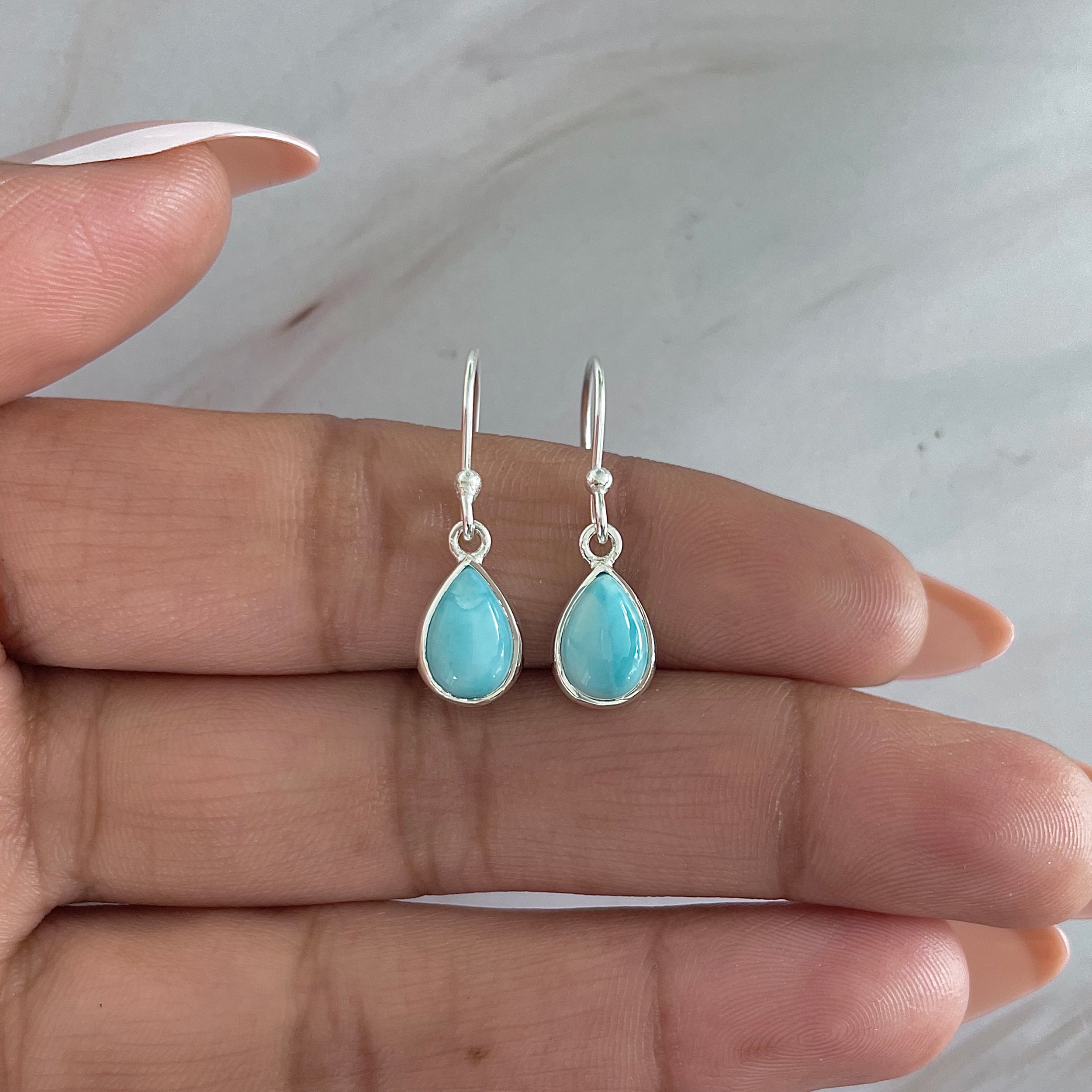 Larimar Earring-(LAR-E-1877.)