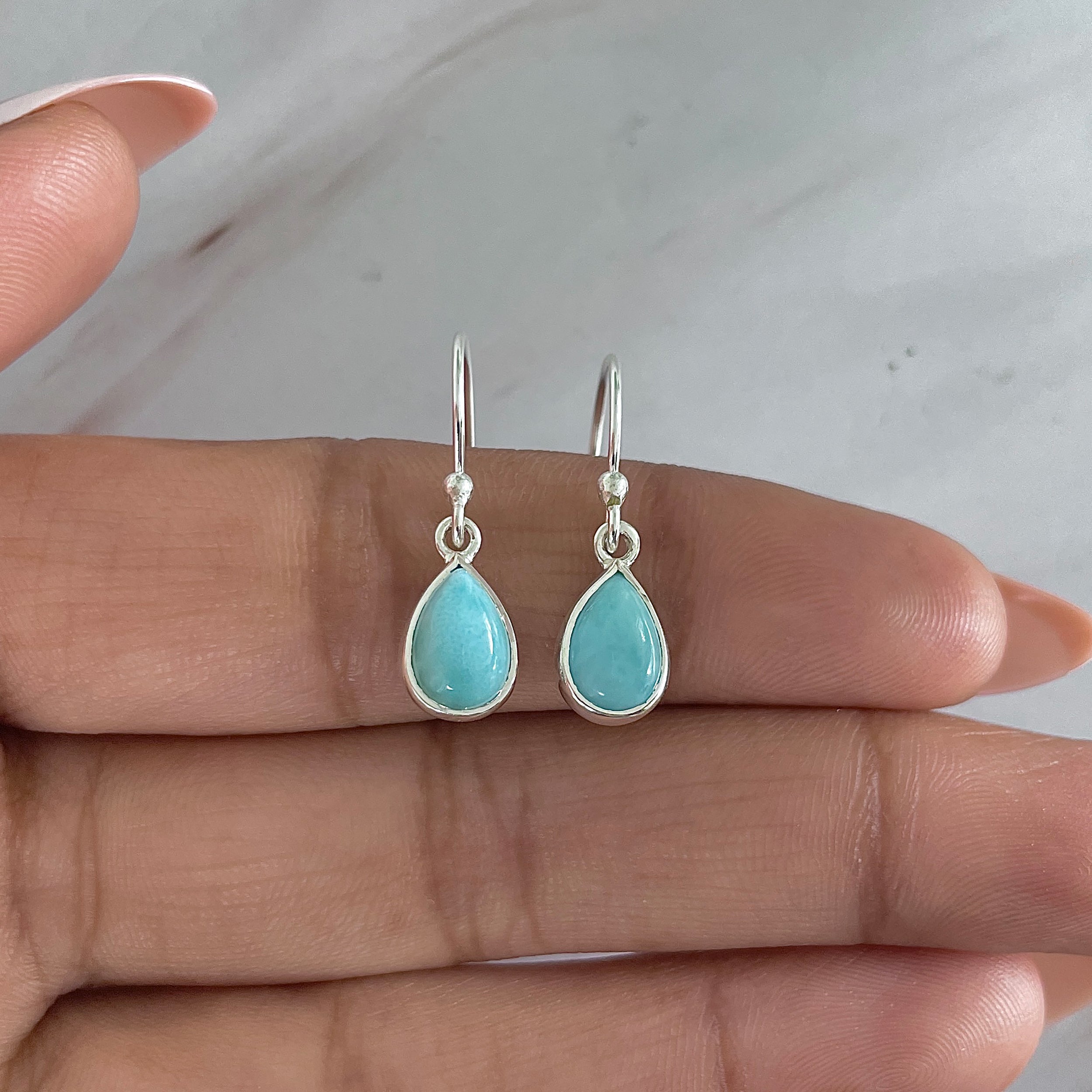 Larimar Earring-(LAR-E-1878.)