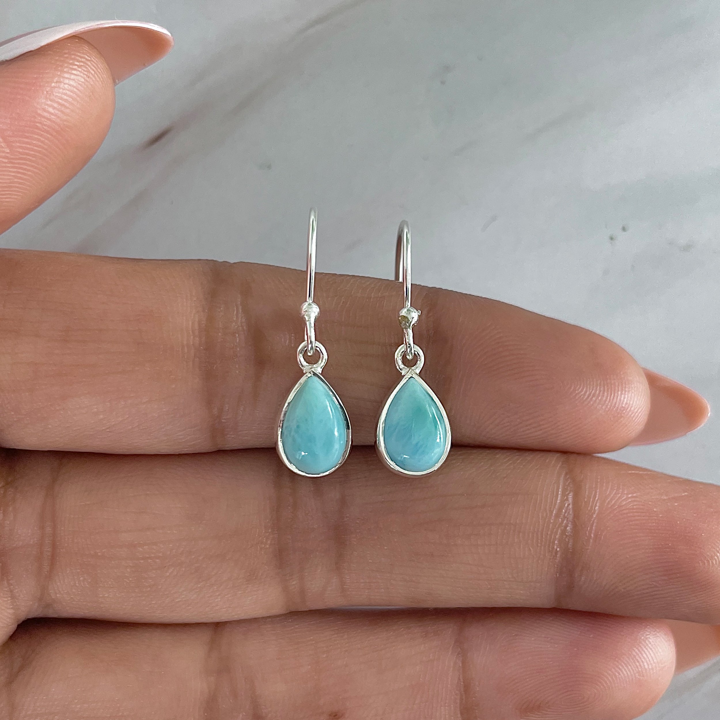 Larimar Earring-(LAR-E-1879.)