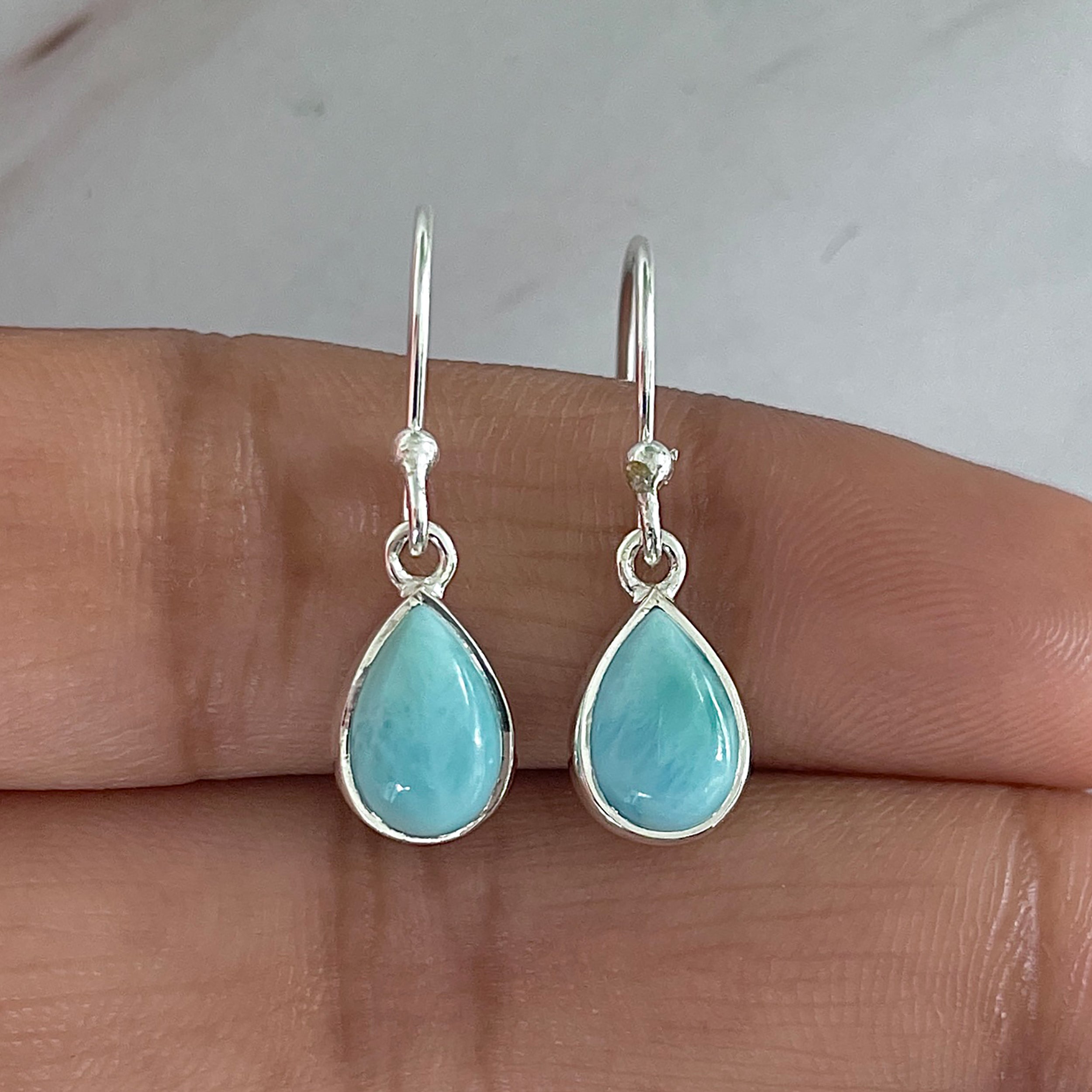 Larimar Earring-(LAR-E-1879.)