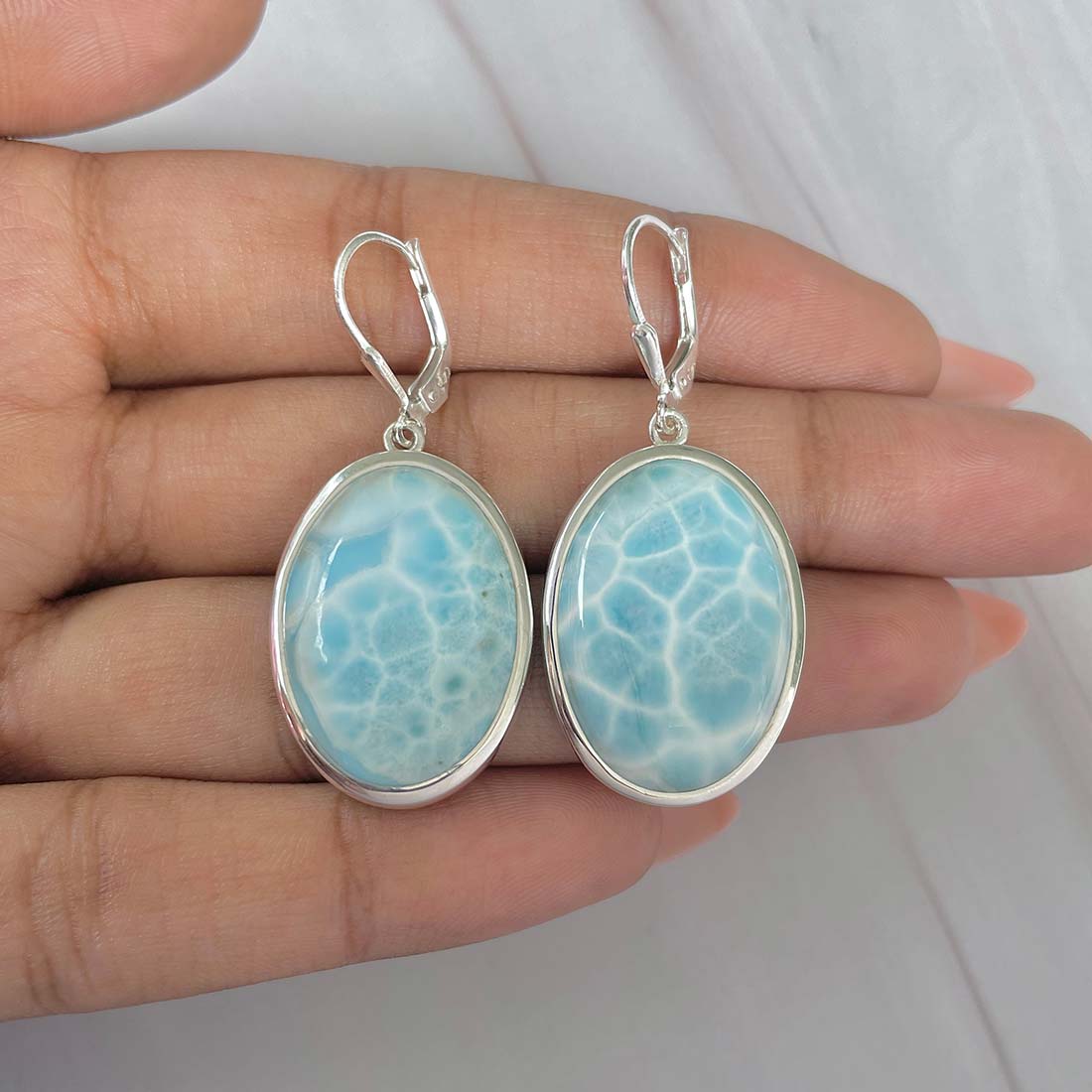 Larimar Earring-(LAR-E-188.)