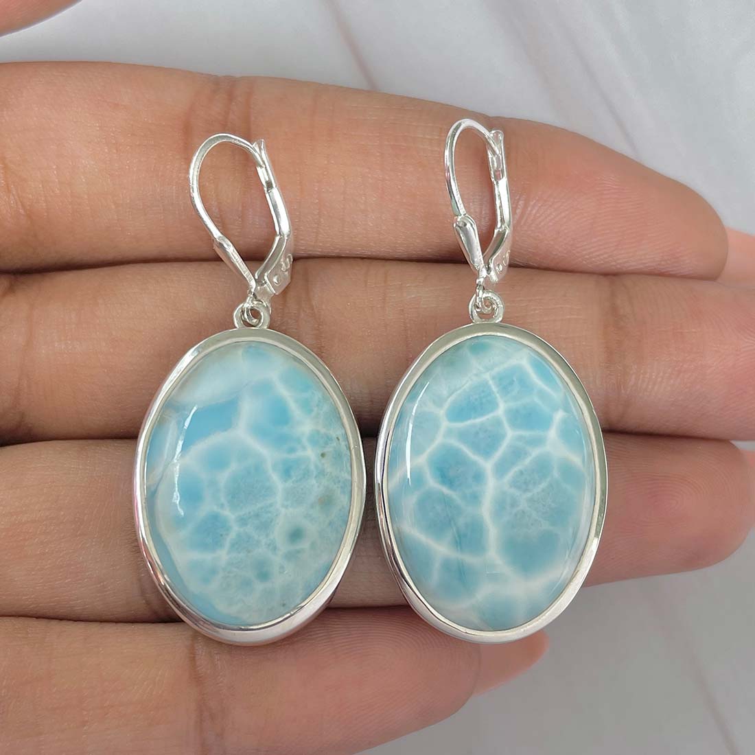Larimar Earring-(LAR-E-188.)