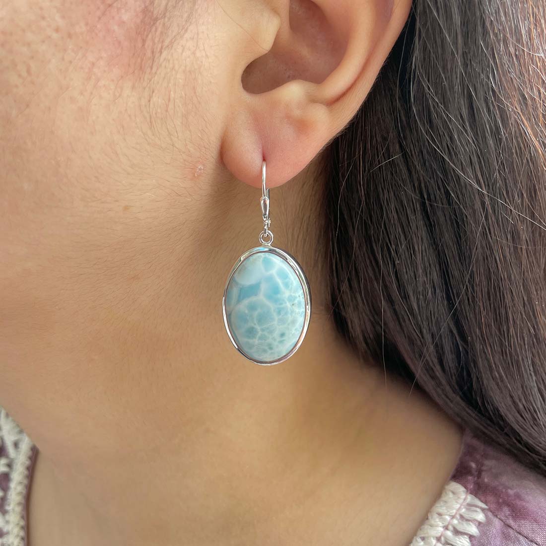 Larimar Earring-(LAR-E-188.)