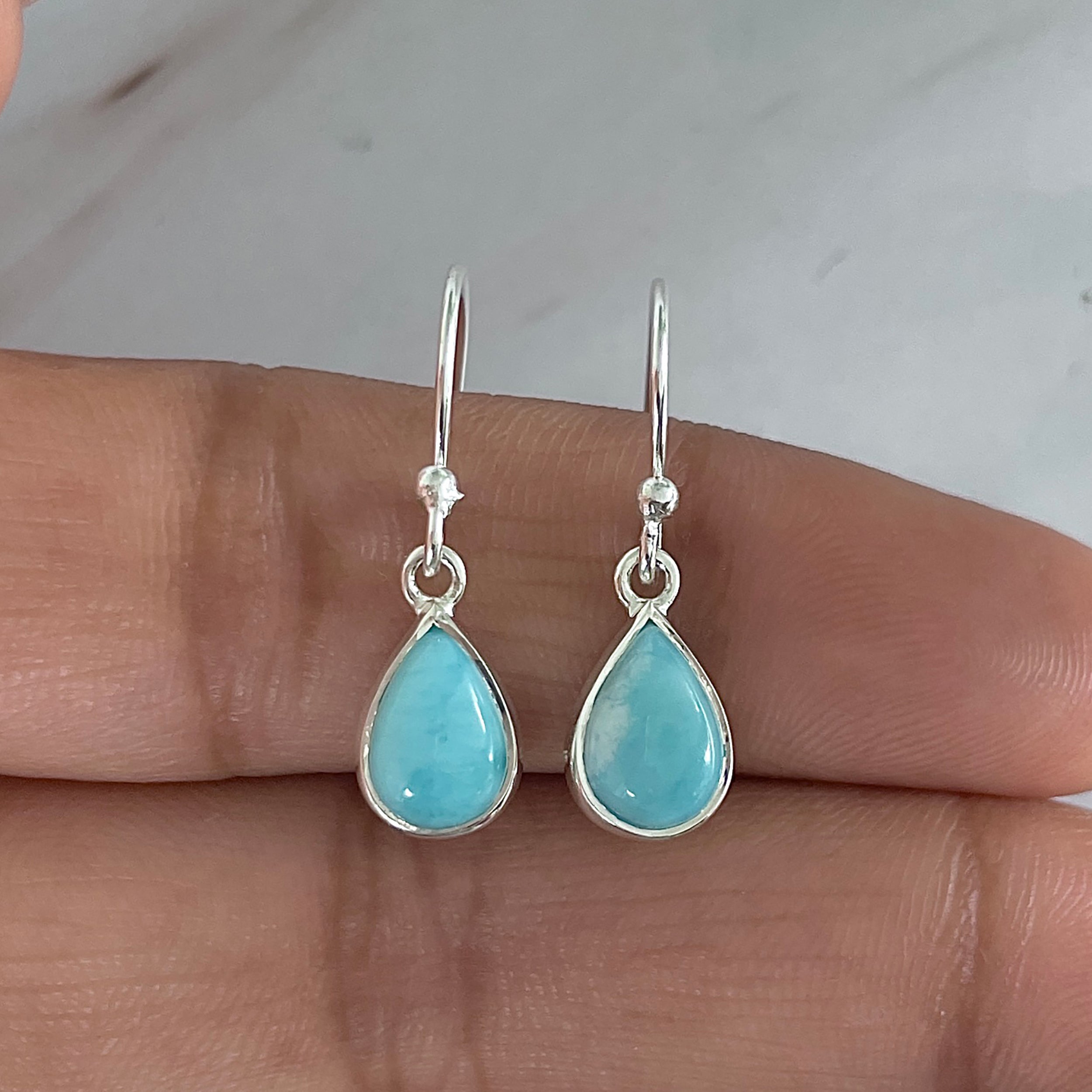 Larimar Earring-(LAR-E-1880.)