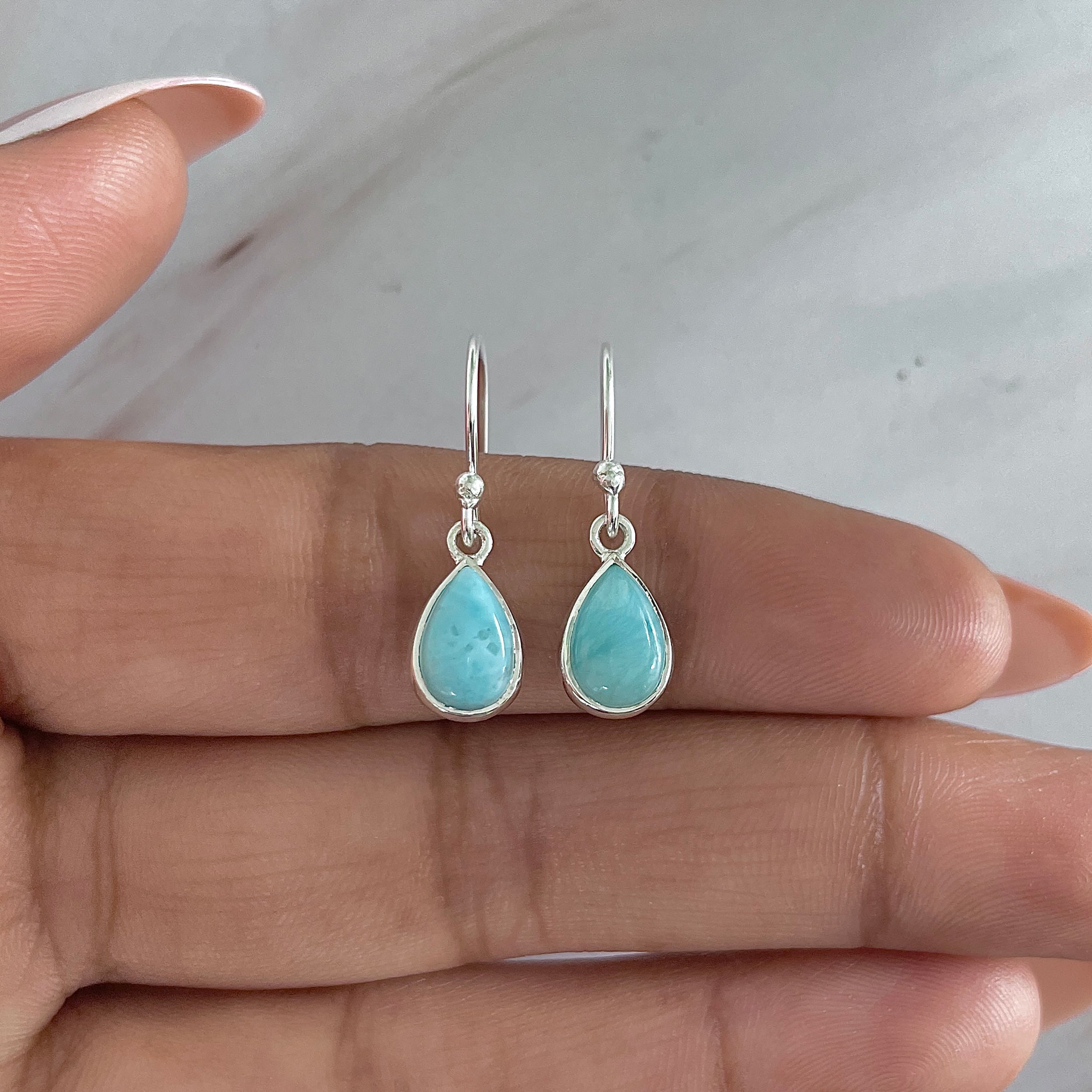 Larimar Earring-(LAR-E-1881.)