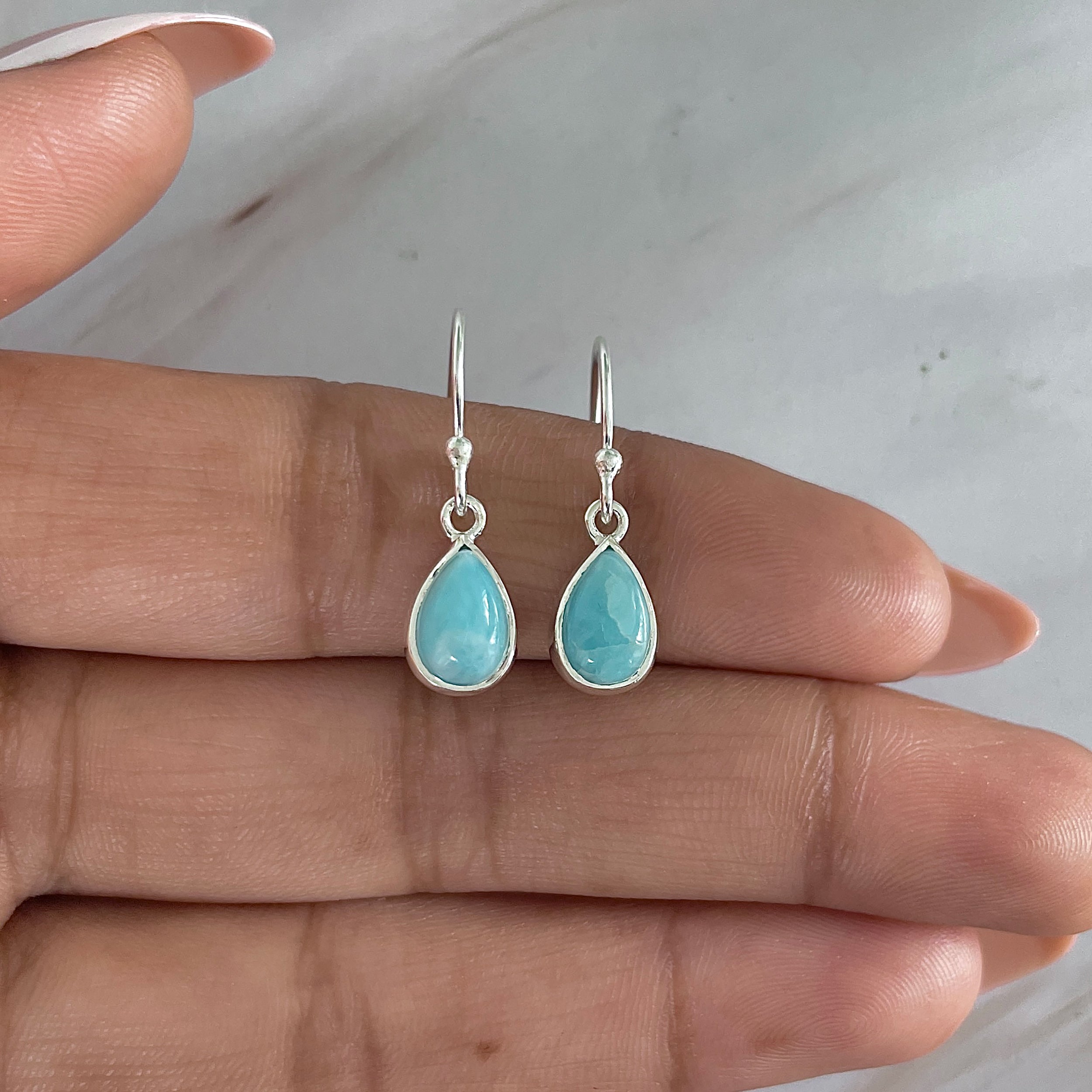 Larimar Earring-(LAR-E-1882.)