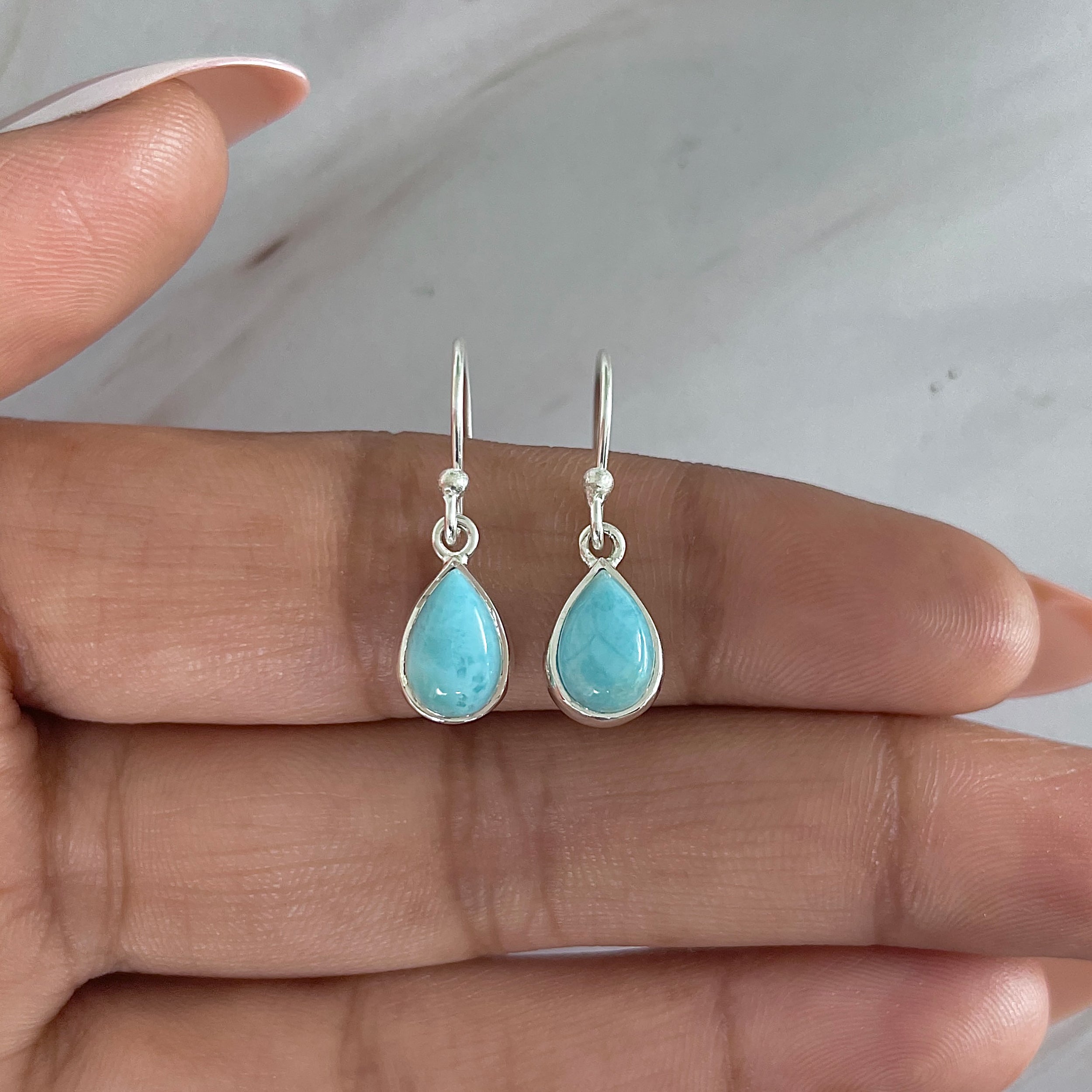 Larimar Earring-(LAR-E-1883.)