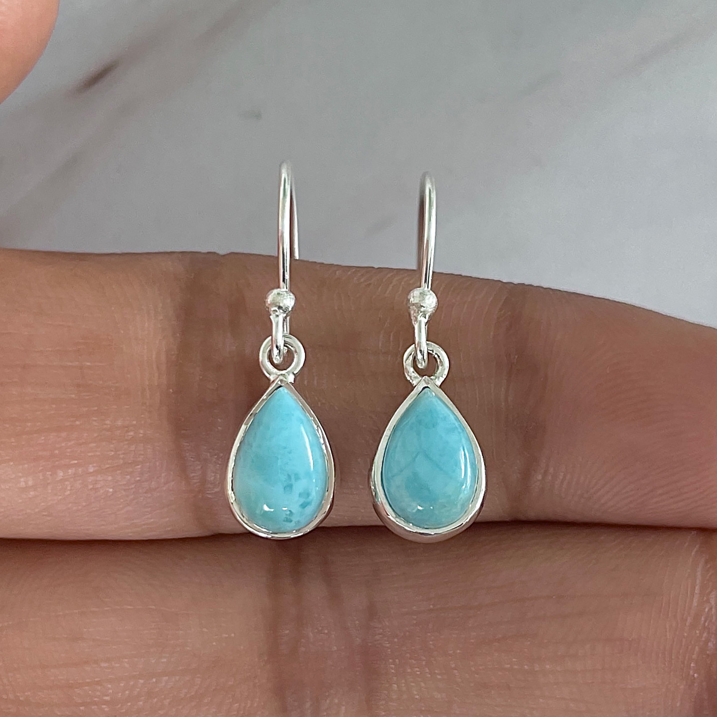 Larimar Earring-(LAR-E-1883.)