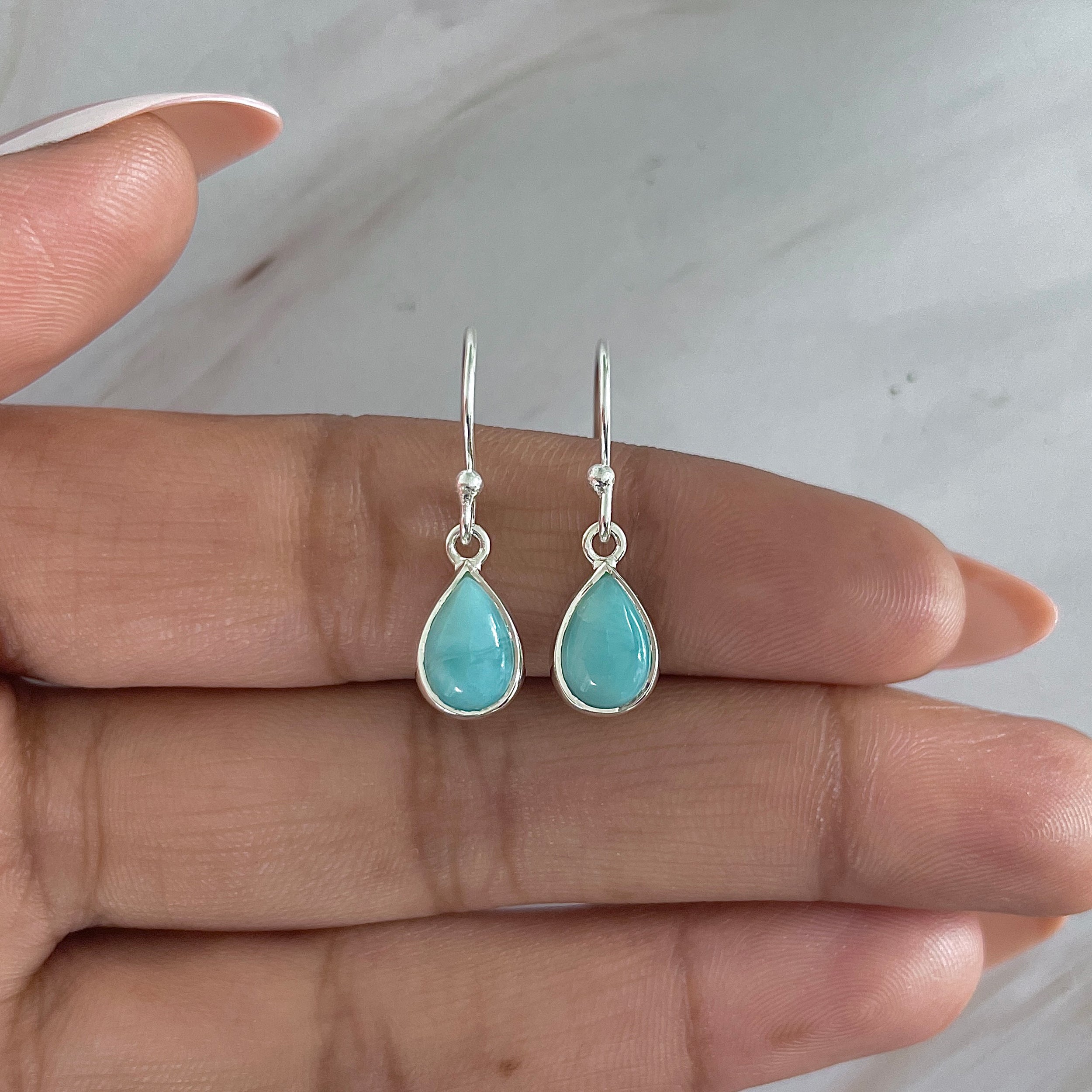 Larimar Earring-(LAR-E-1887.)