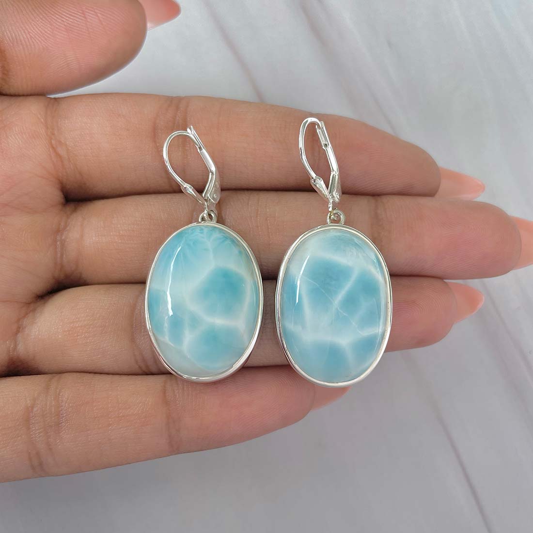 Larimar Earring-(LAR-E-189.)