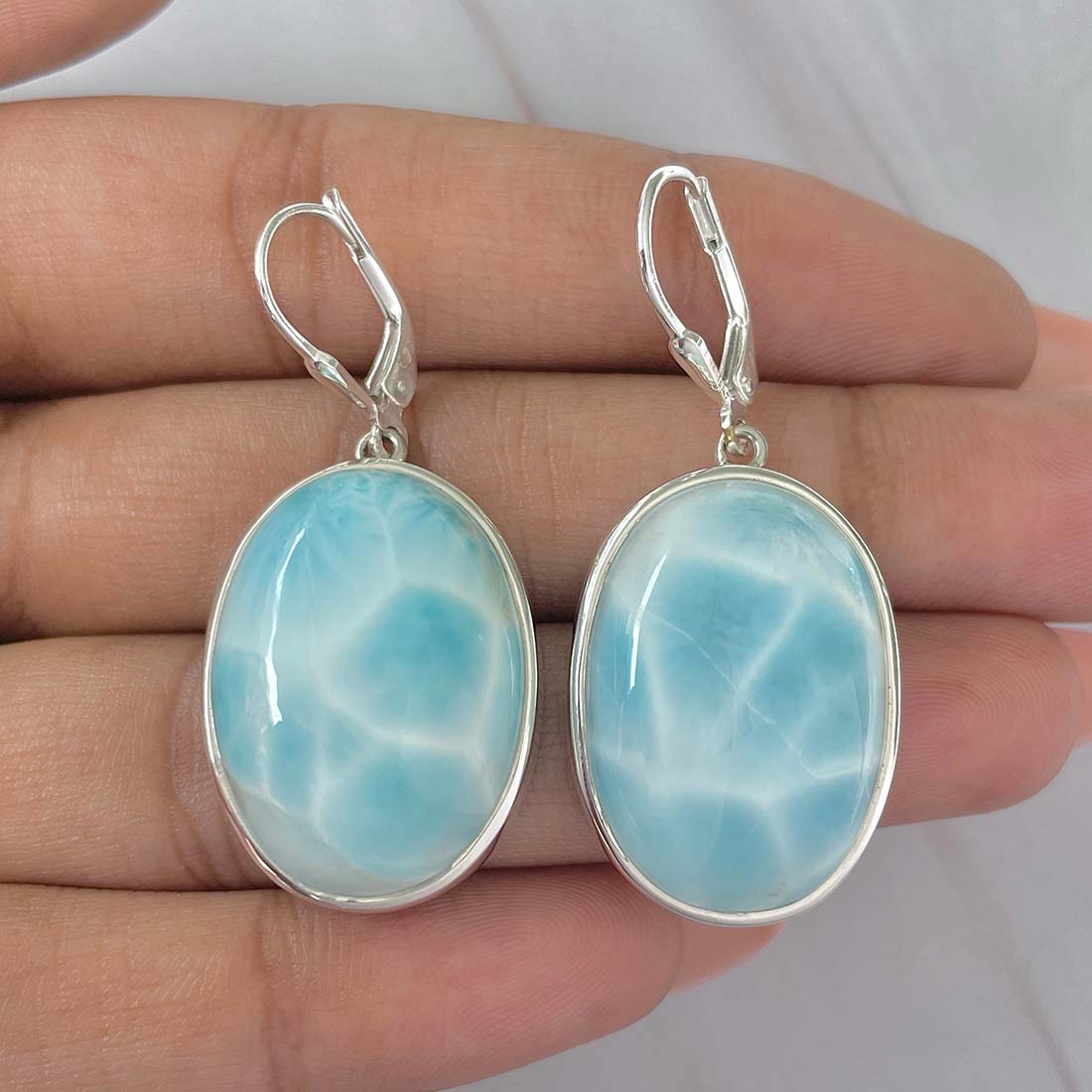Larimar Earring-(LAR-E-189.)