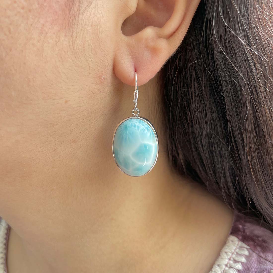 Larimar Earring-(LAR-E-189.)