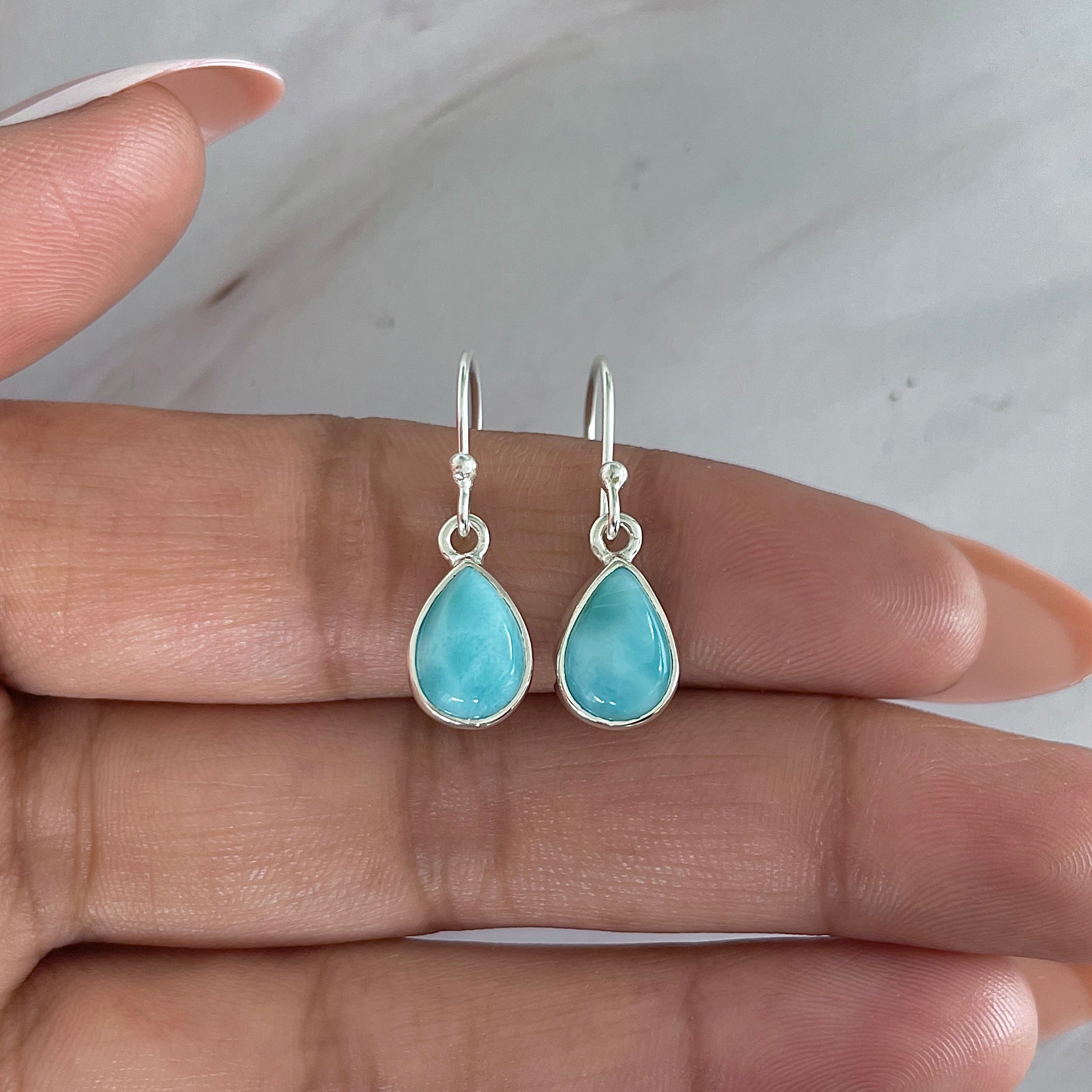 Larimar Earring-(LAR-E-1895.)