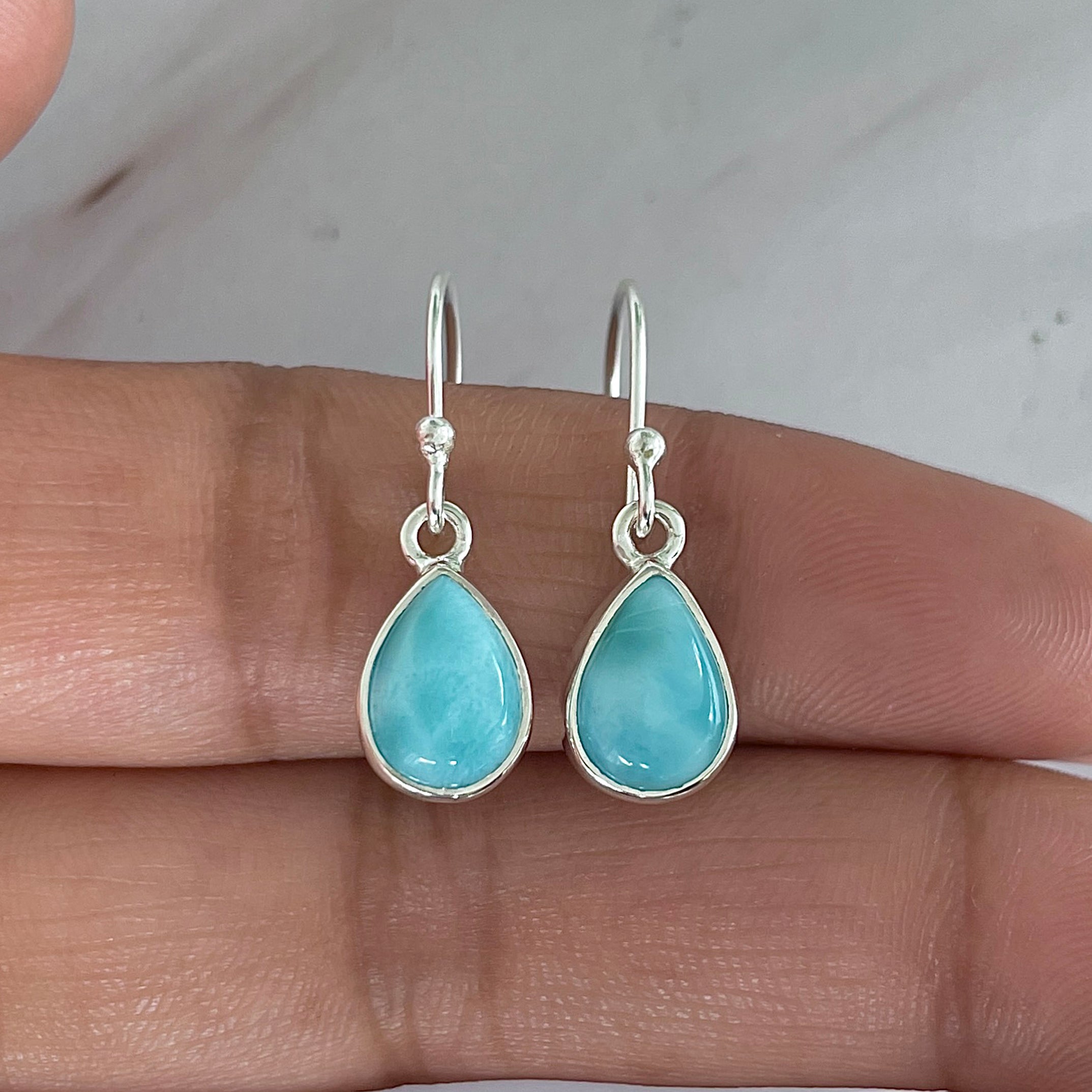 Larimar Earring-(LAR-E-1895.)