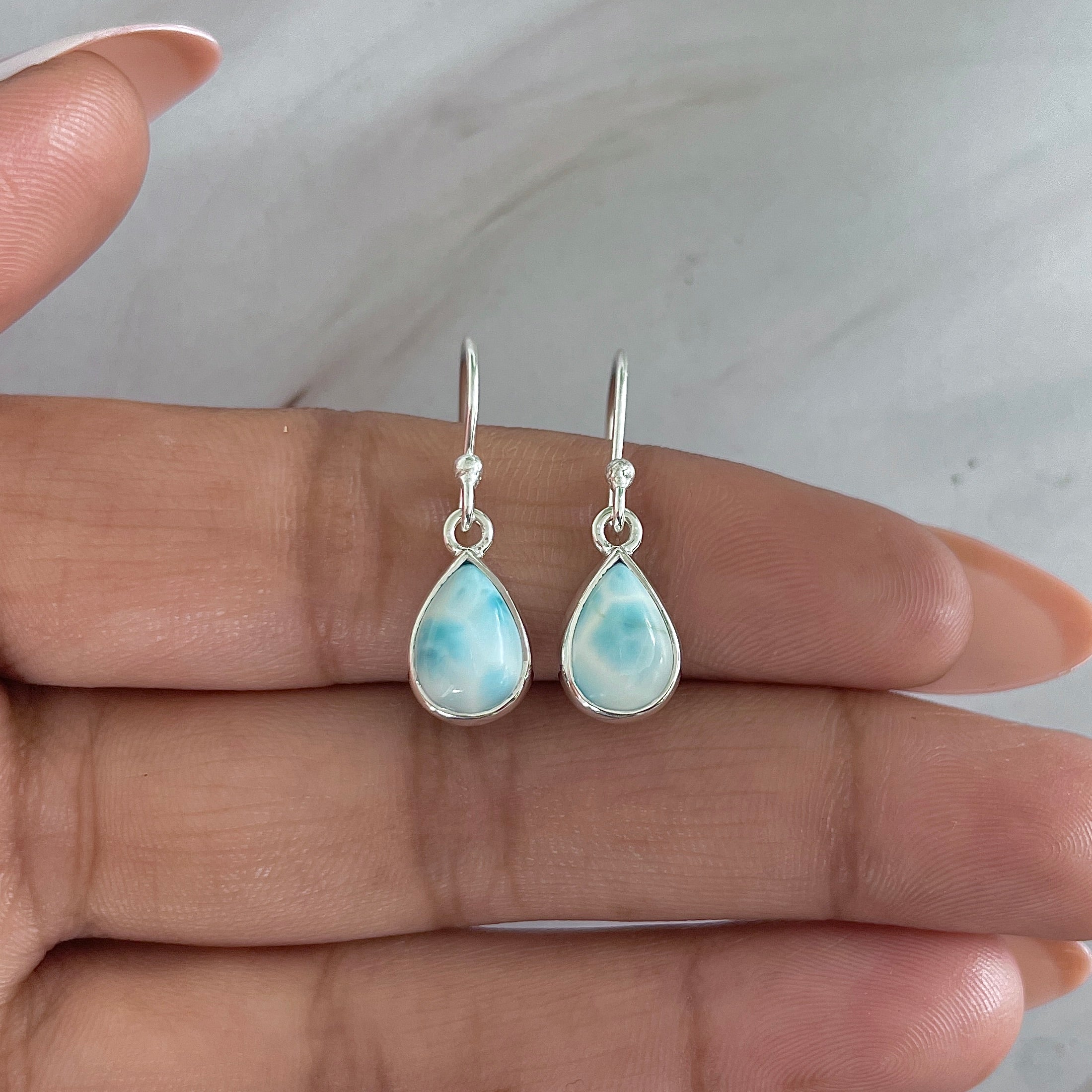 Larimar Earring-(LAR-E-1898.)