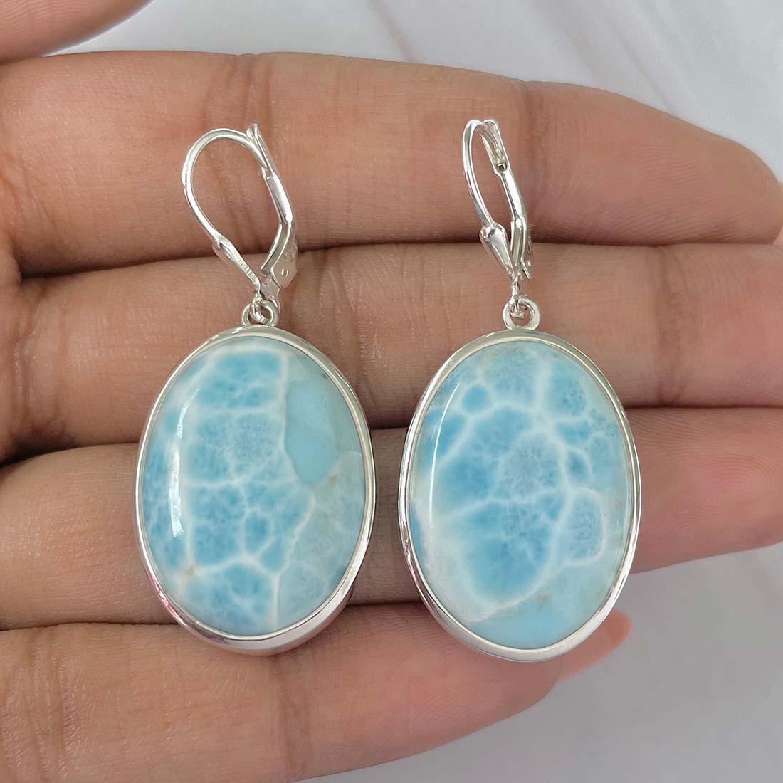 Larimar Earring-(LAR-E-190.)